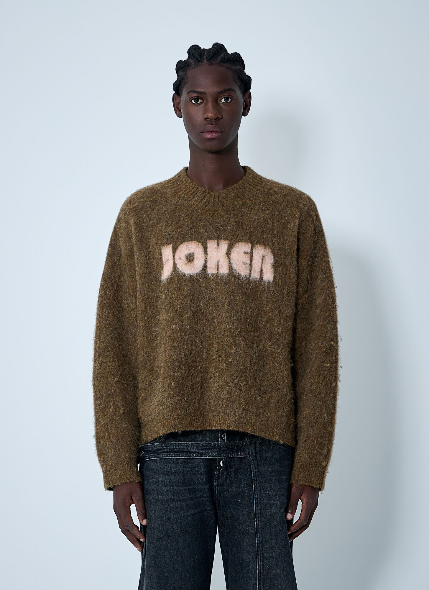 Martine Rose Uomo Marrone Brushed Mohair Sweater - Man Knitwear L
