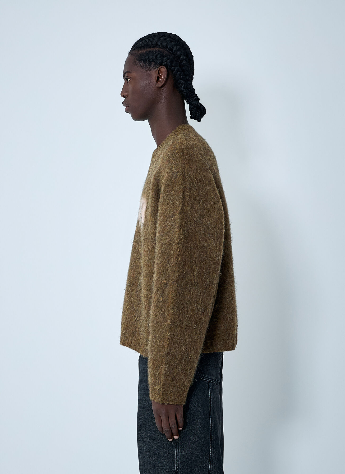  Martine Rose Martine Rose Brushed Mohair Sweater - Mann Strick Brown L 