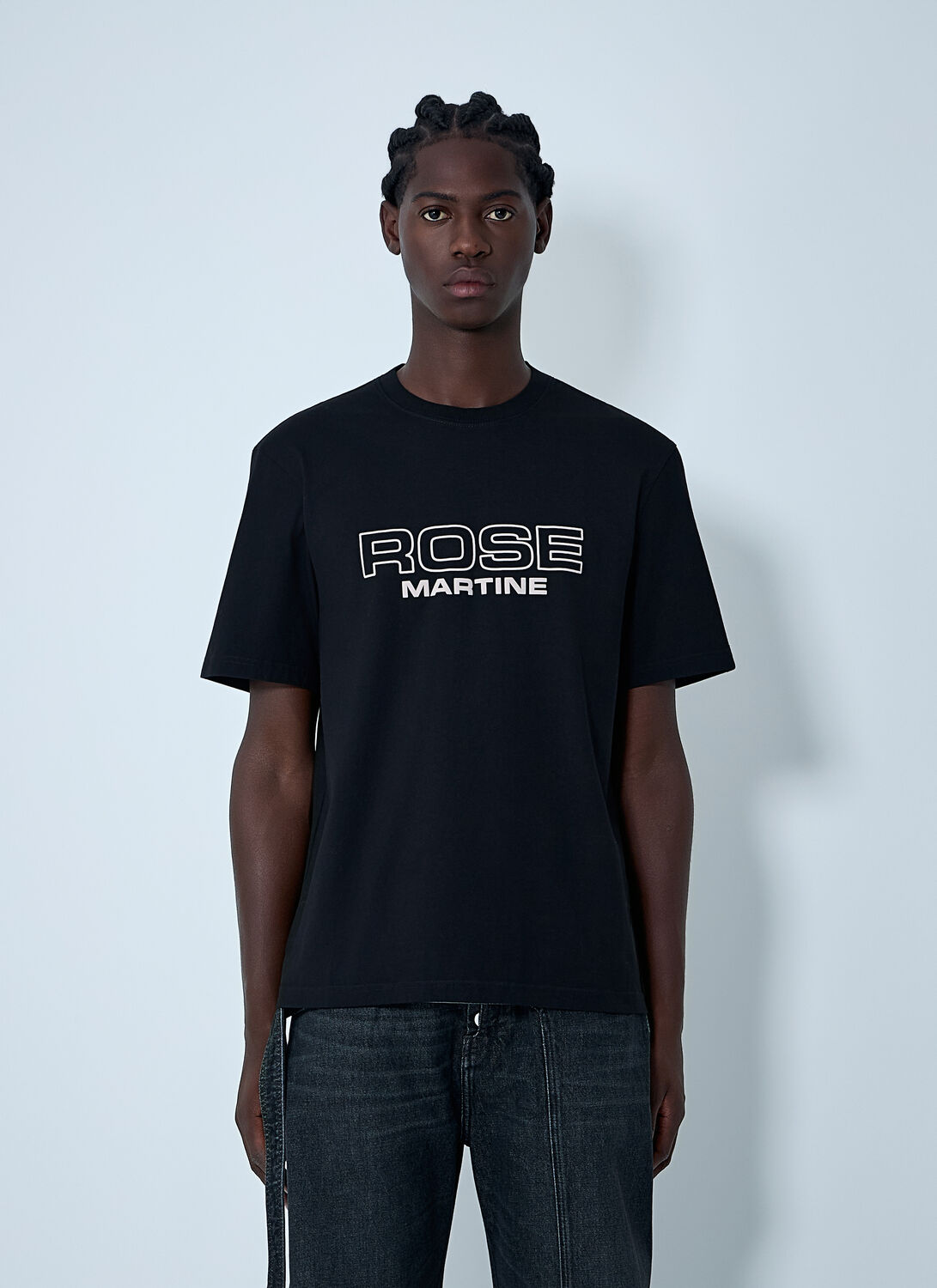 Martine Rose Black Short-sleeve T-shirt With Bold Front Print In Black