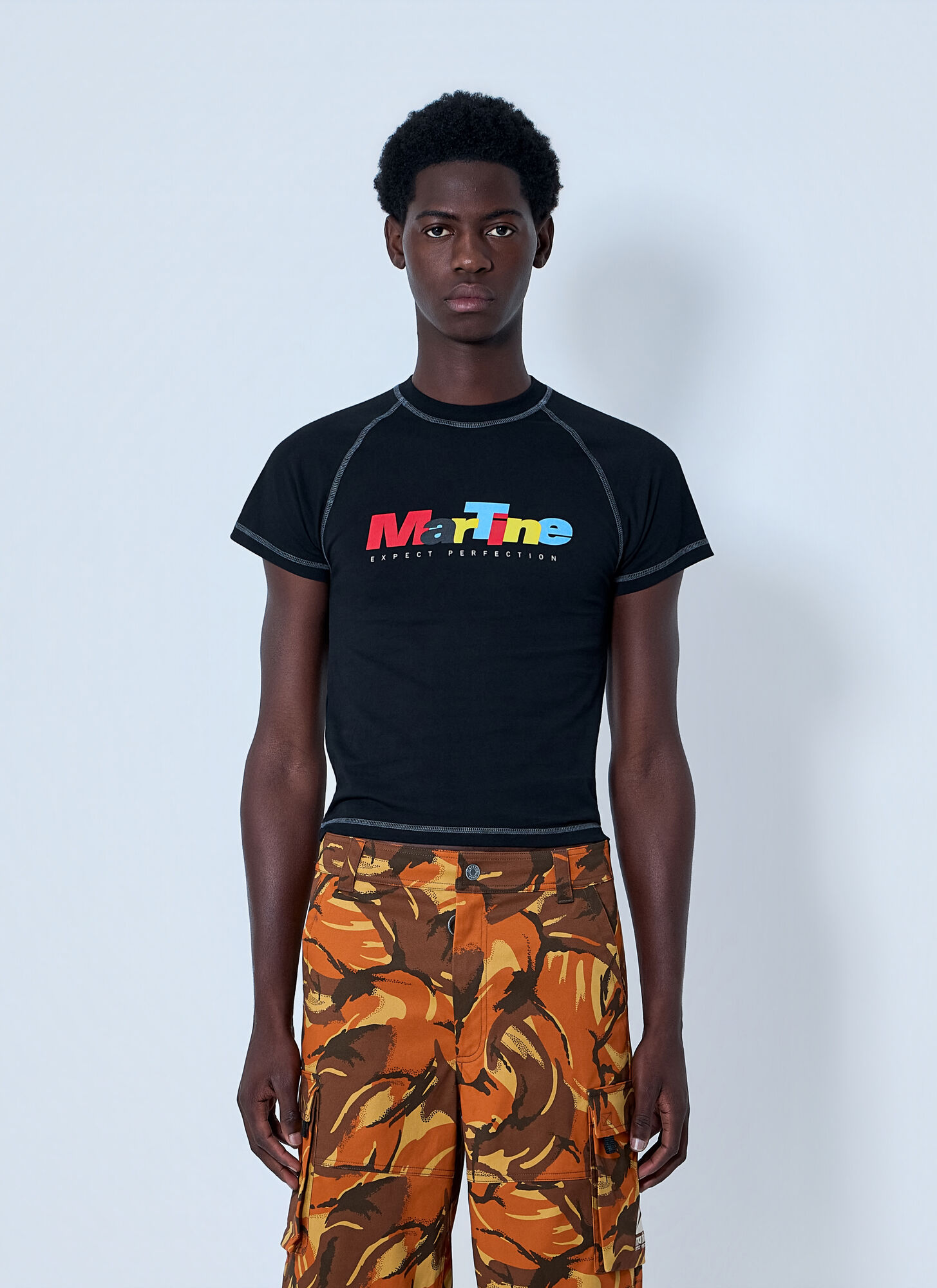 Martine Rose Uomo Nero Logo Motif T-Shirt - Man T-Shirts M