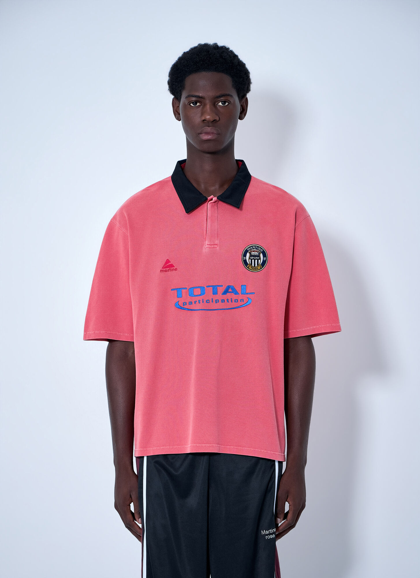 Martine Rose Men's Pink Logo Polo Shirt - Man Polo Shirts L