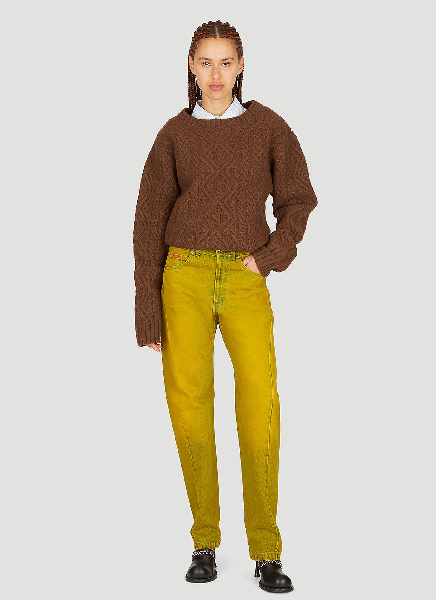  Martine Rose Martine Rose Twist Seam Jeans - Frau Jeans Yellow Xs 