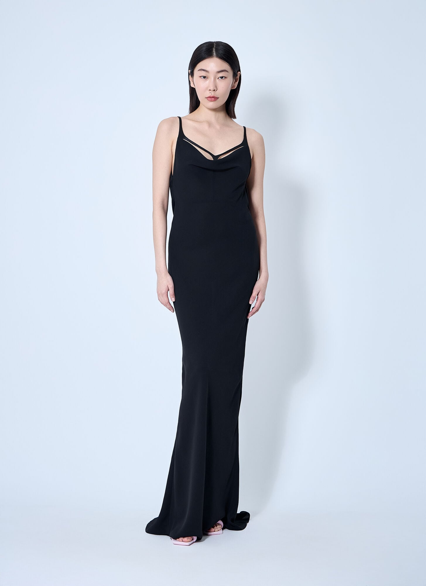 Mugler Mugler Crepe Maxi Dress - Frau Kleider Black Fr - 38 