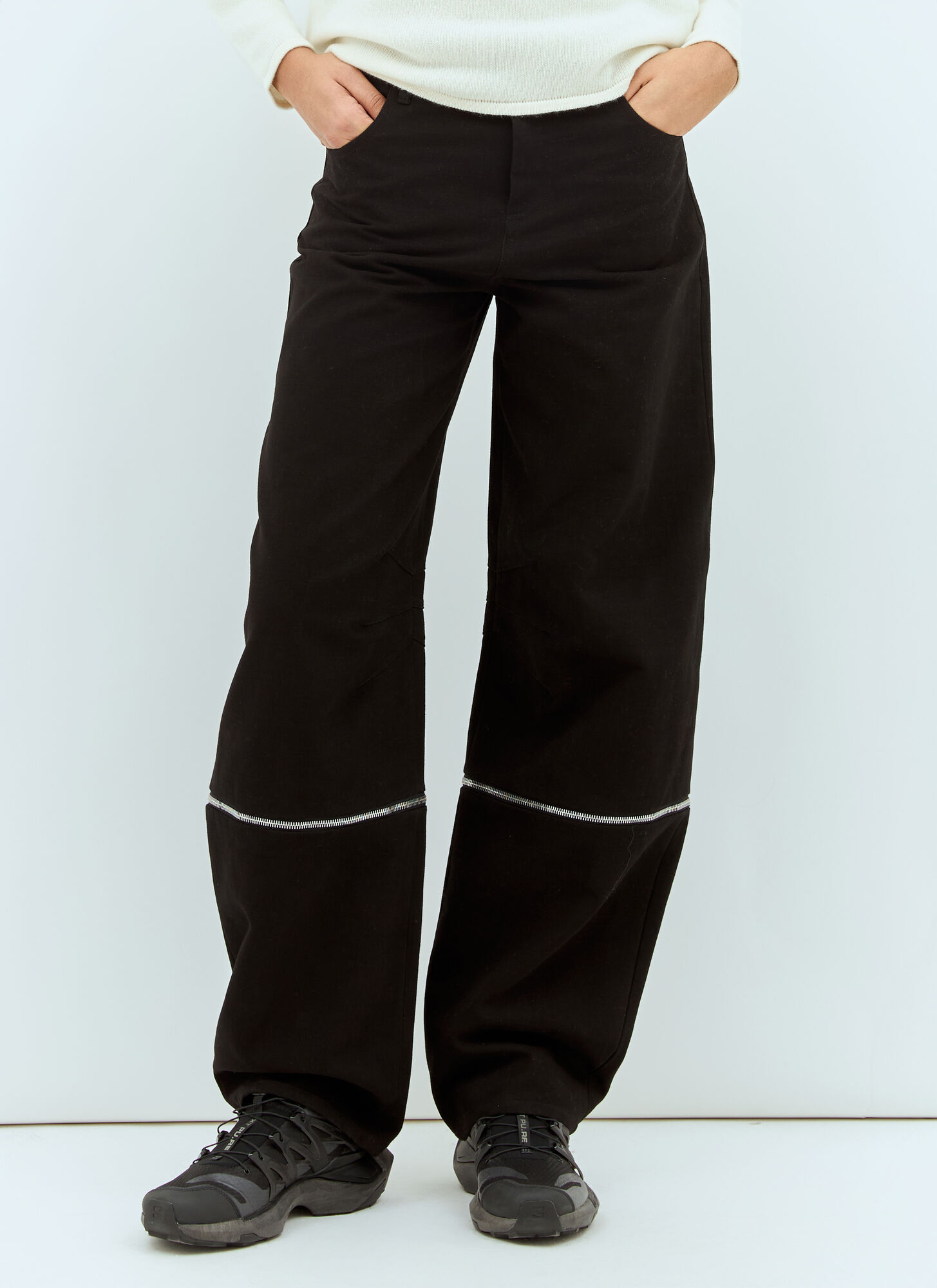 Moncler X Willow Smith Women's Black Zip Panels Jeans - Woman Pants It - 40