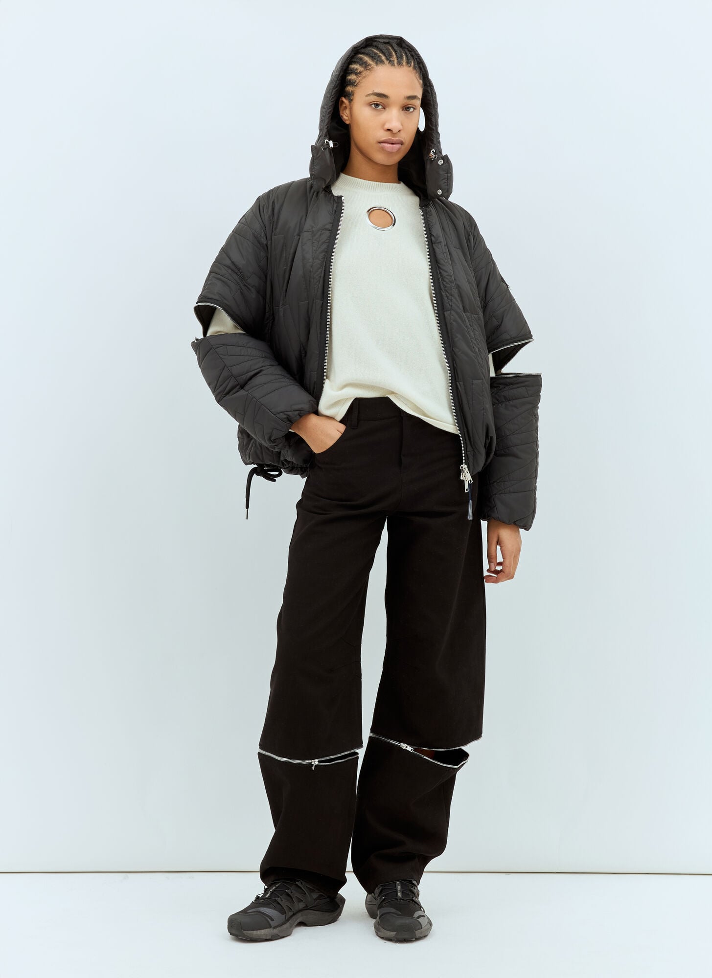  Moncler X Willow Smith Moncler X Willow Smith Crewneck Sweater - Frau Strick Beige Xs 