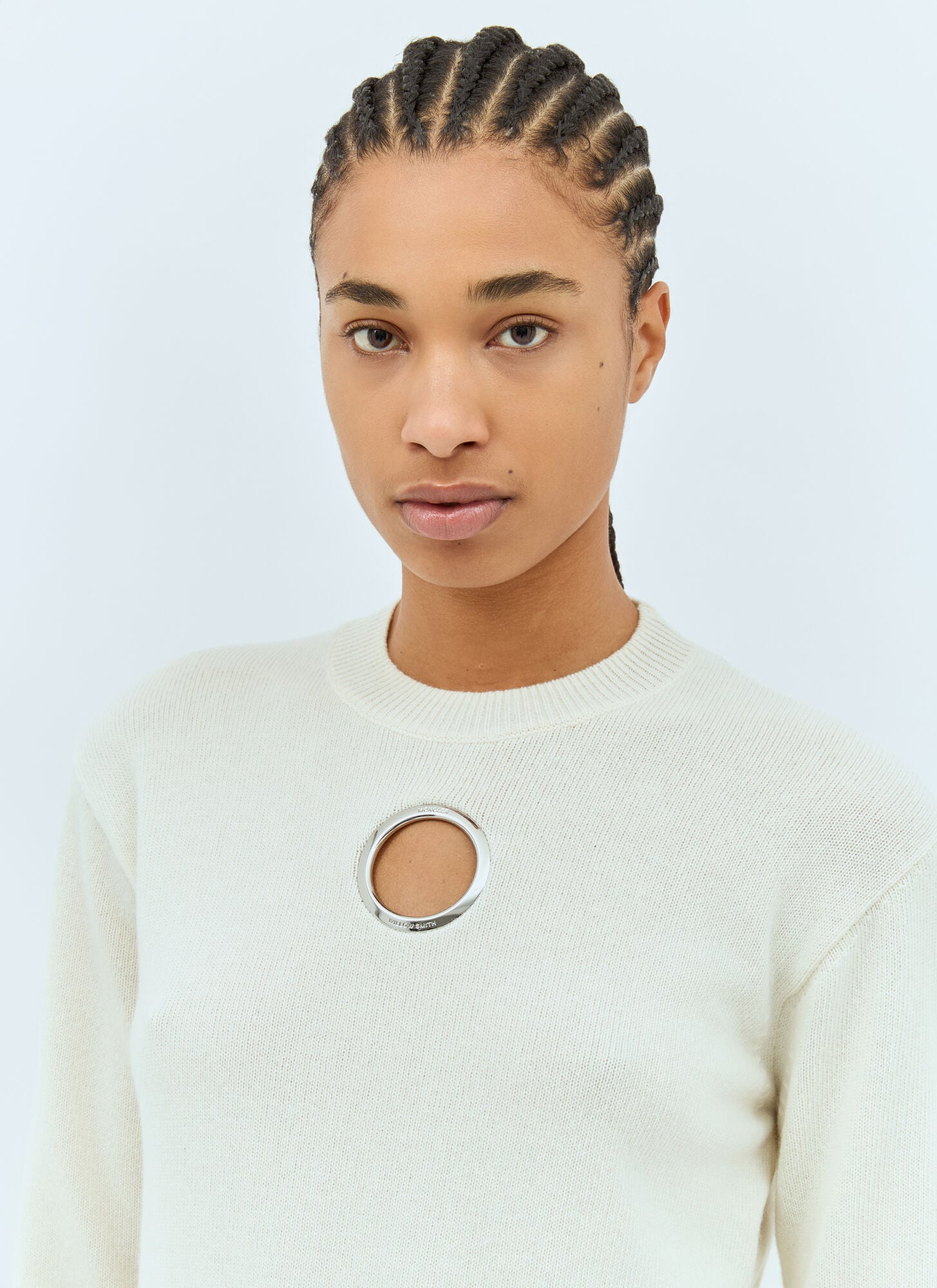  Moncler X Willow Smith Moncler X Willow Smith Crewneck Sweater - Frau Strick Beige Xs 