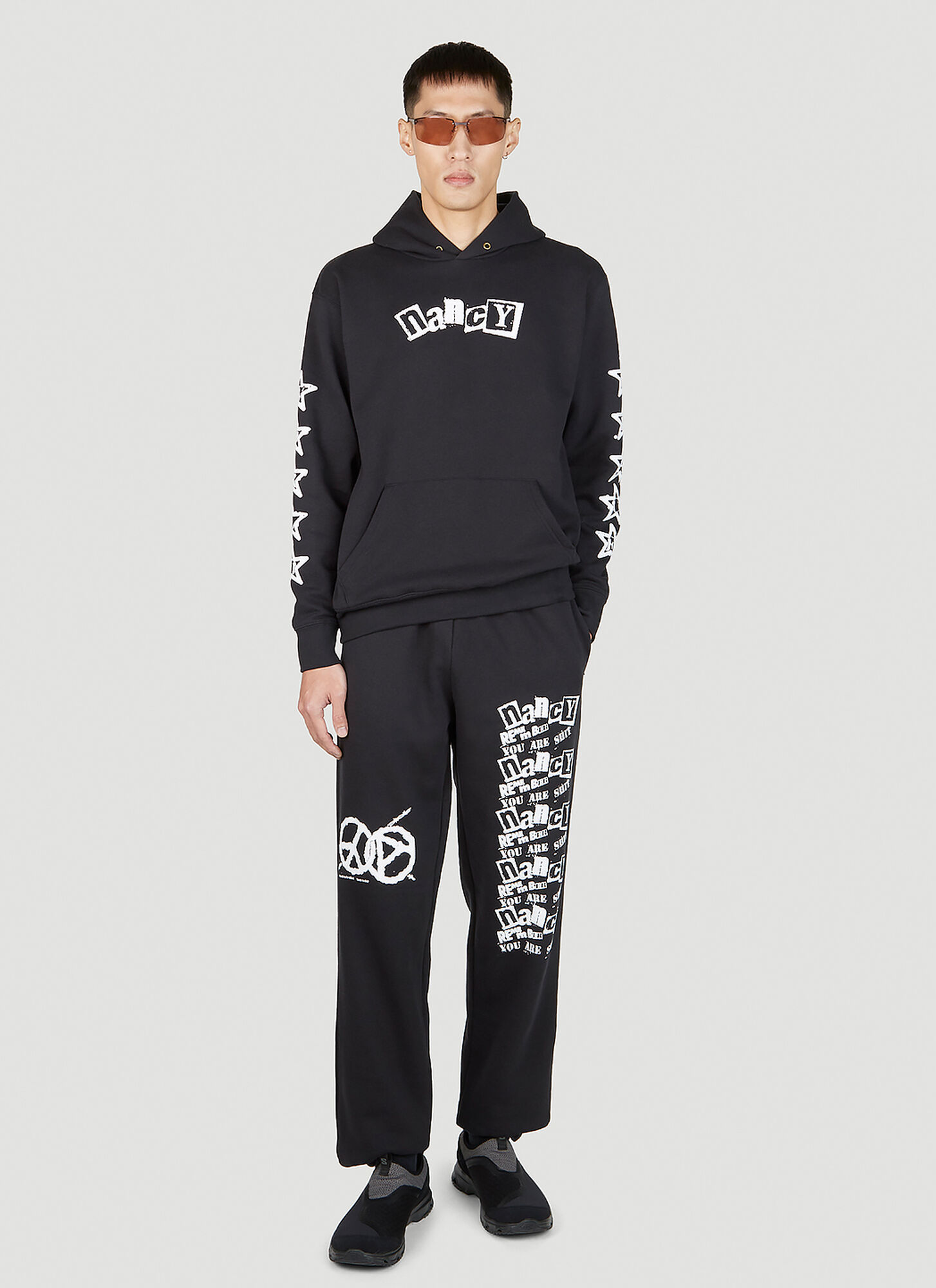  Nancy Nancy World Peace Hooded Sweatshirt - Mann Sweatshirts Black L 