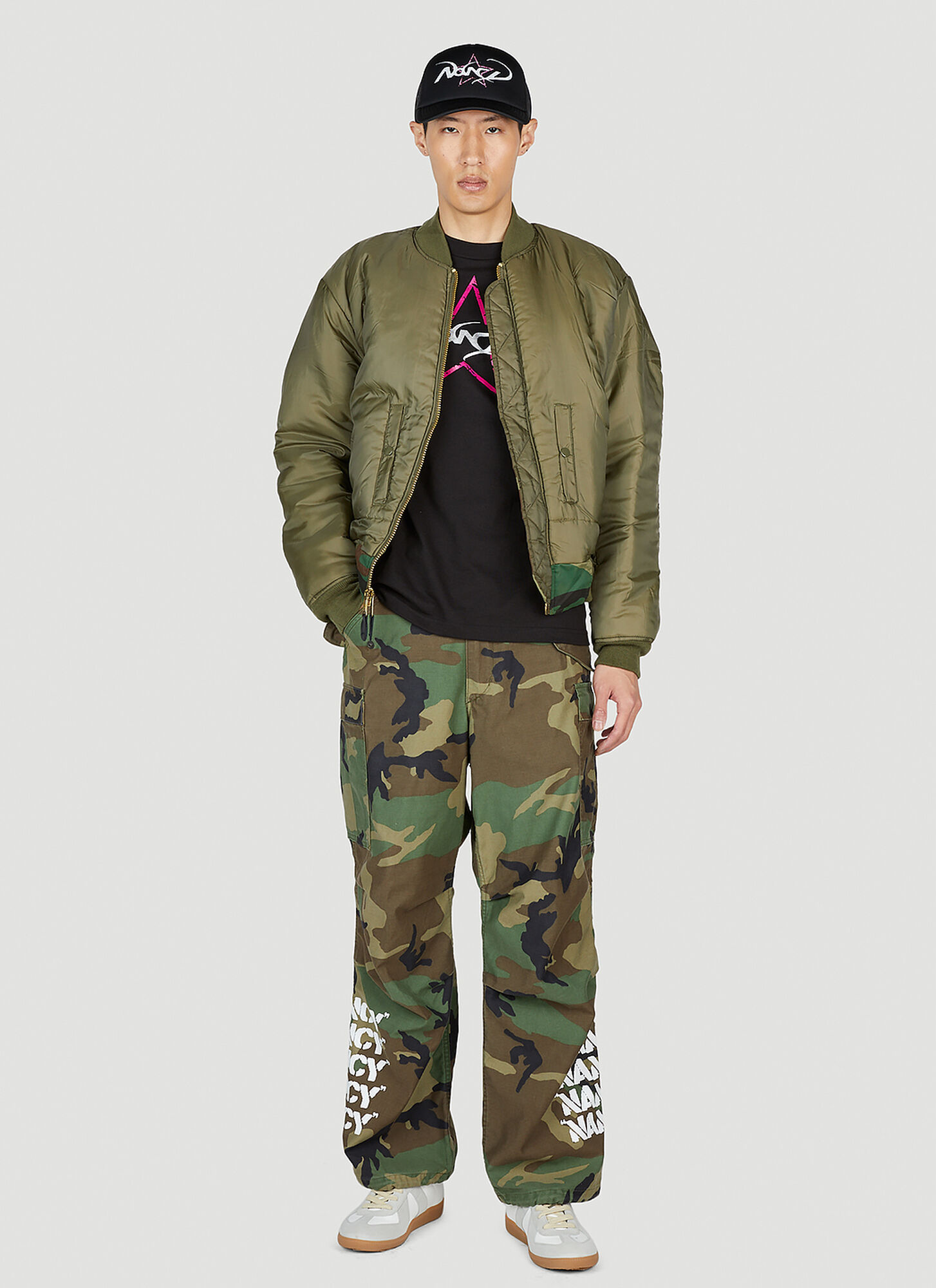  Nancy Nancy Camouflage Bomber Jacket - Man Jackets Green M 