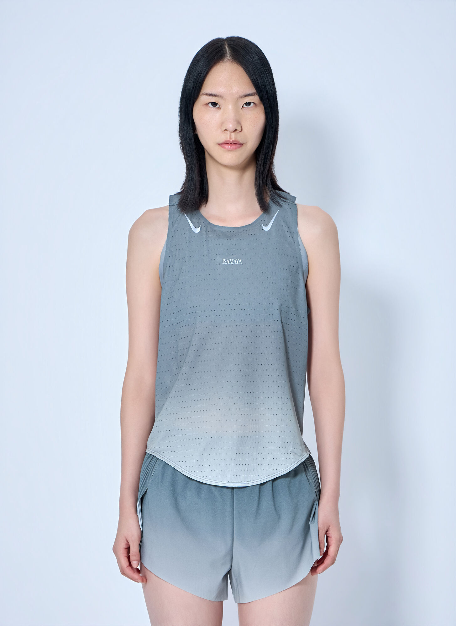 Nike X Isamaya Ffrench Women's Grey Singlet Top - Woman Sportswear Xl