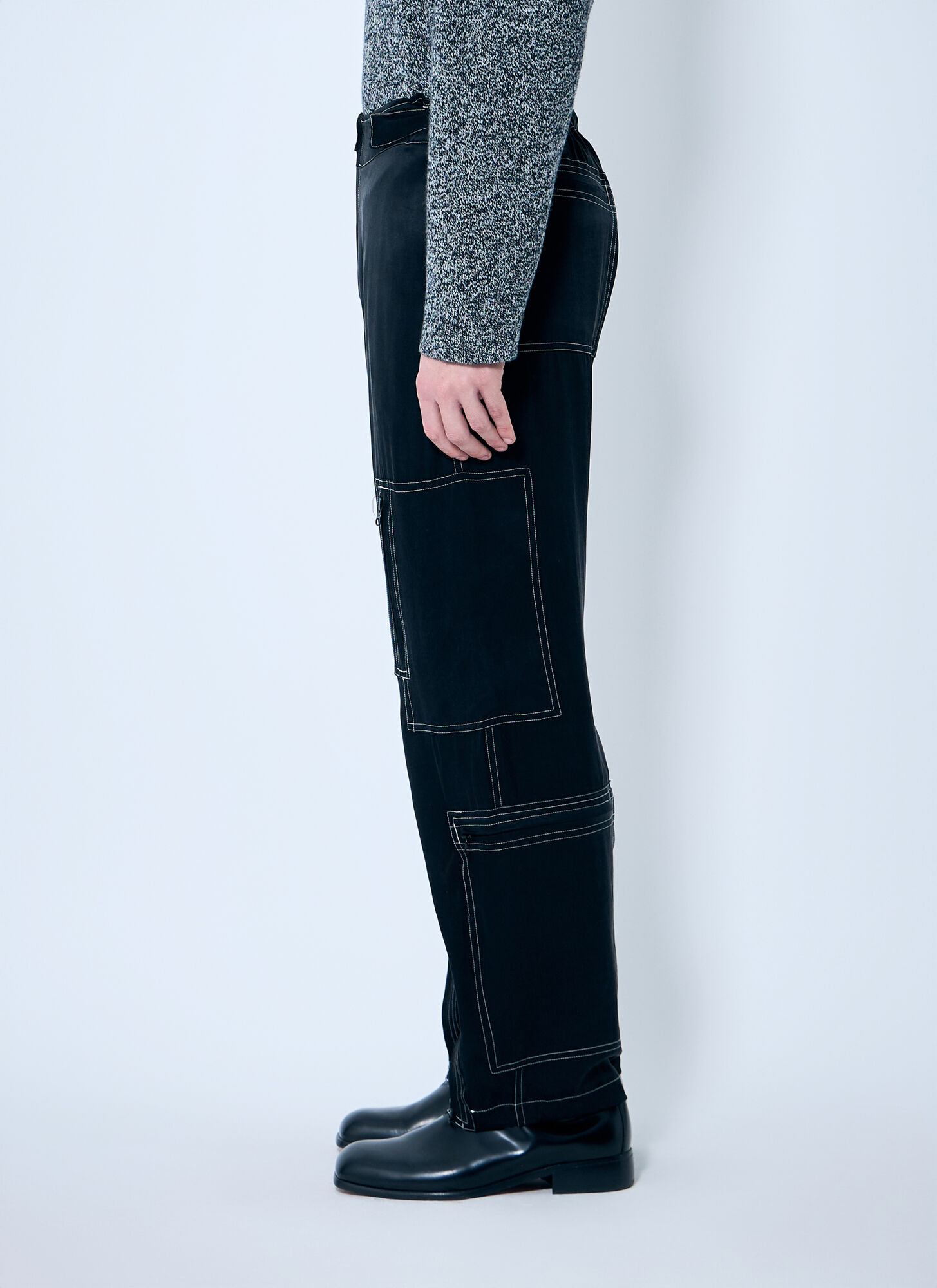  Nòmarythm Textile Nòmarythm Textile Satin Flight Pants - Mann Hosen Black 2 