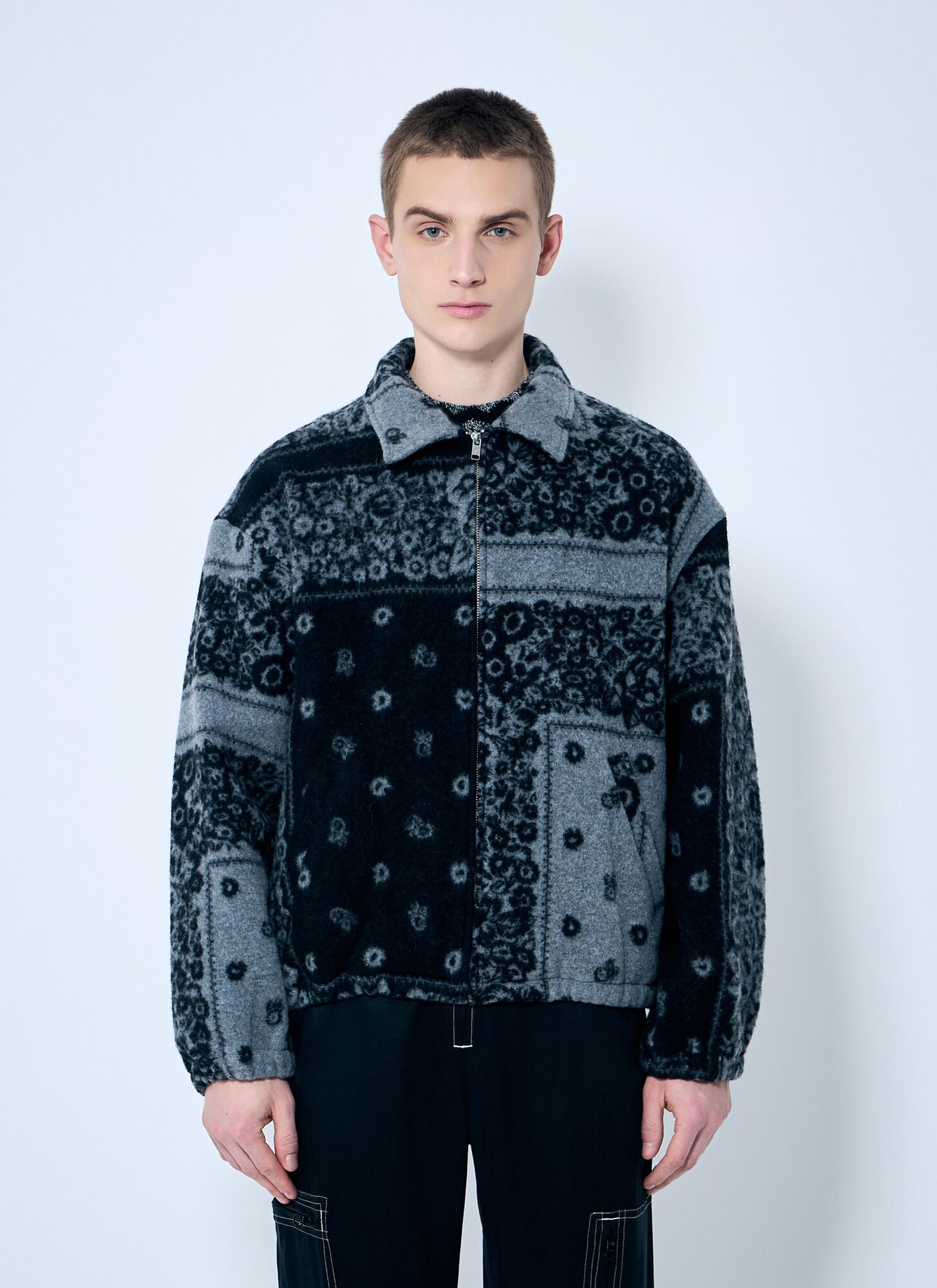 Shop Noma T.d. Blanket Fleece Jacket In Grey