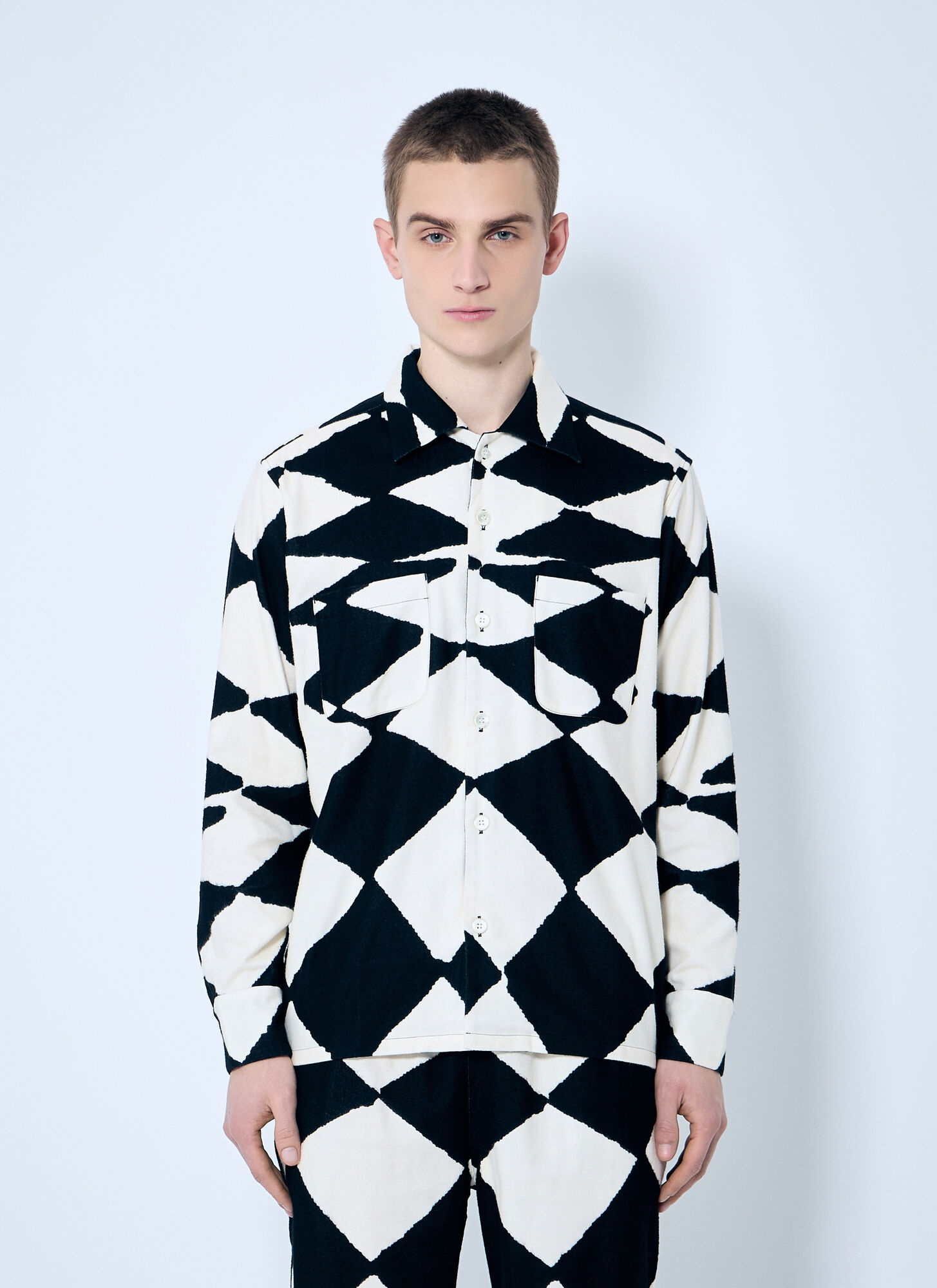 Noma T.d. Velvet Flannel Shirt In Black