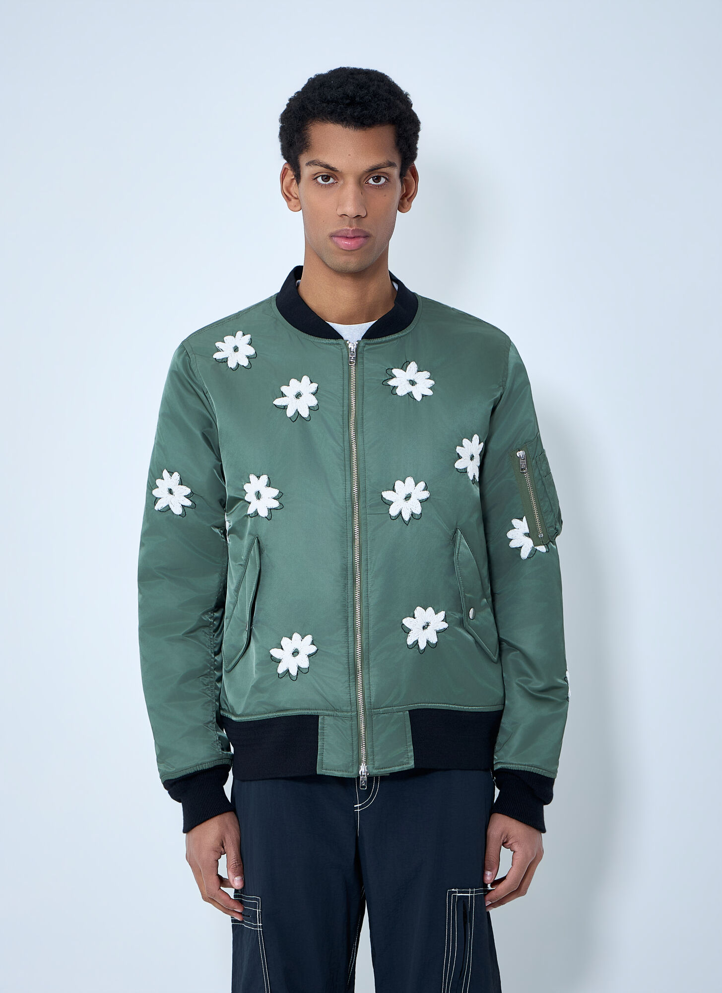 Noma Uomo Olive - Embroidered Bomber Jacket, Size: 3