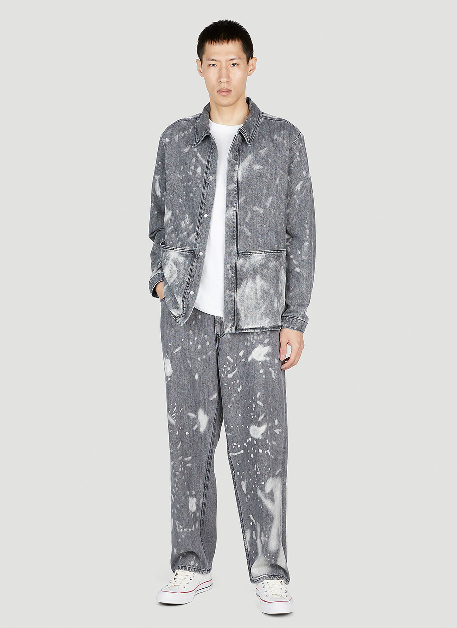  Ln-cc X Non Ln-cc X Non Bleached Wide Jeans - Mann Jeans Grey 30 