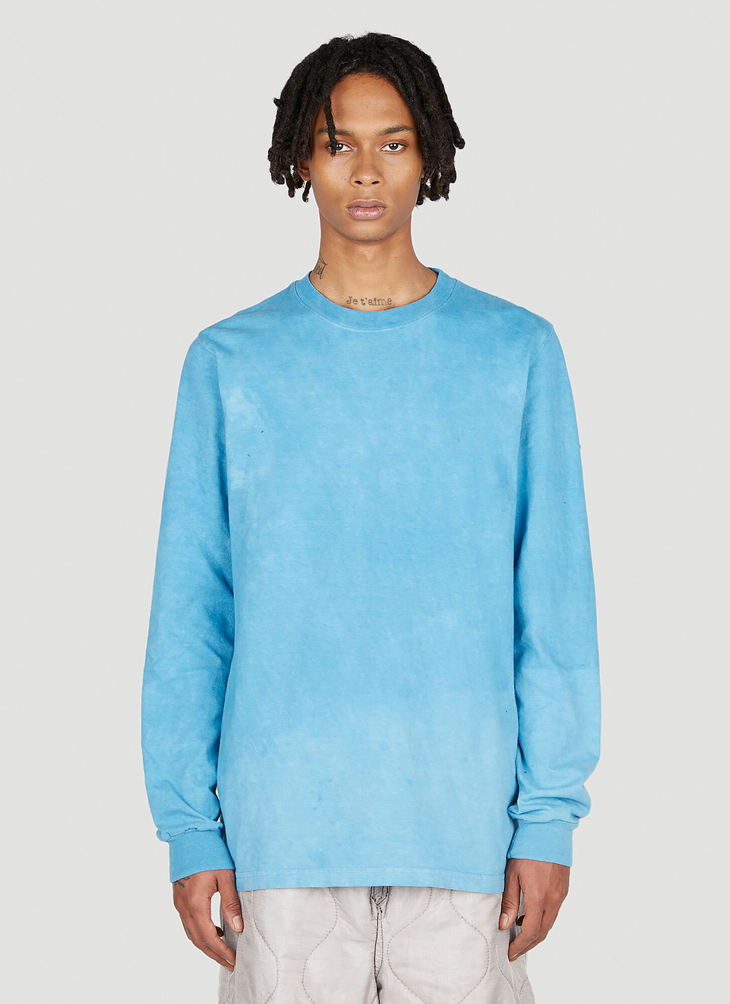 Notsonormal Unisex Blue Splashed Long Sleeve T-Shirt - T-Shirts L