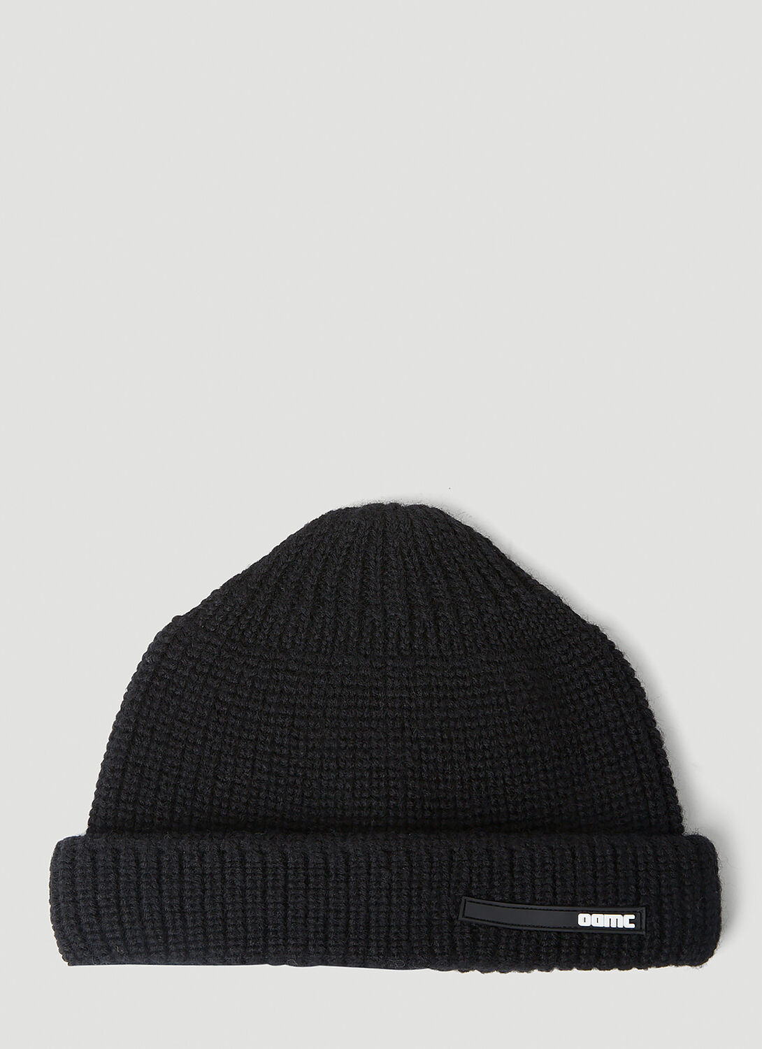 Shop Oamc Peak Beanie Hat In Black