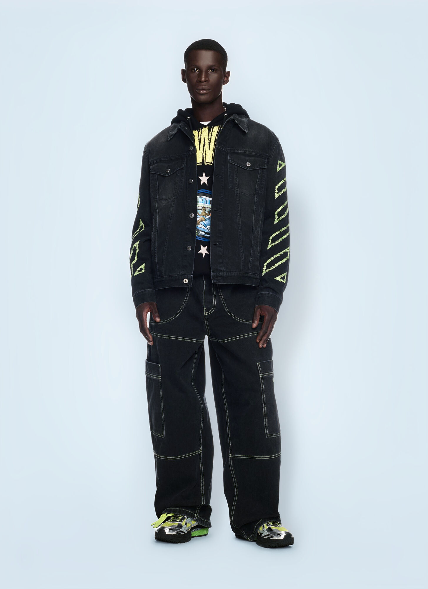 OFF WHITE Irregular Cargo Jeans – Man Jeans Black Eu – 36 OFF WHITE Irregular Cargo Jeans – Man Jeans Black Eu – 36