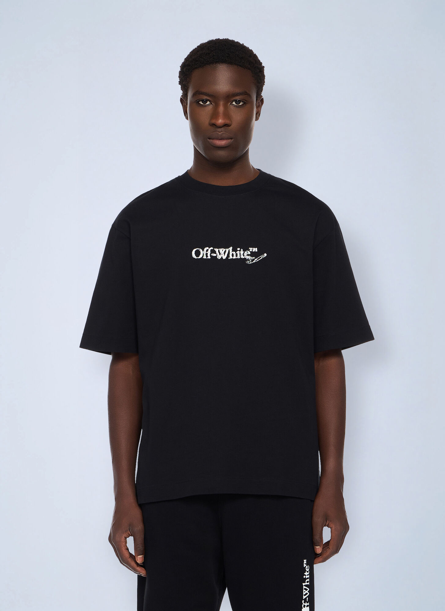 Off-White Men's Black Scribble Arrow Skate Logo T-Shirt - Man T-Shirts Xxl