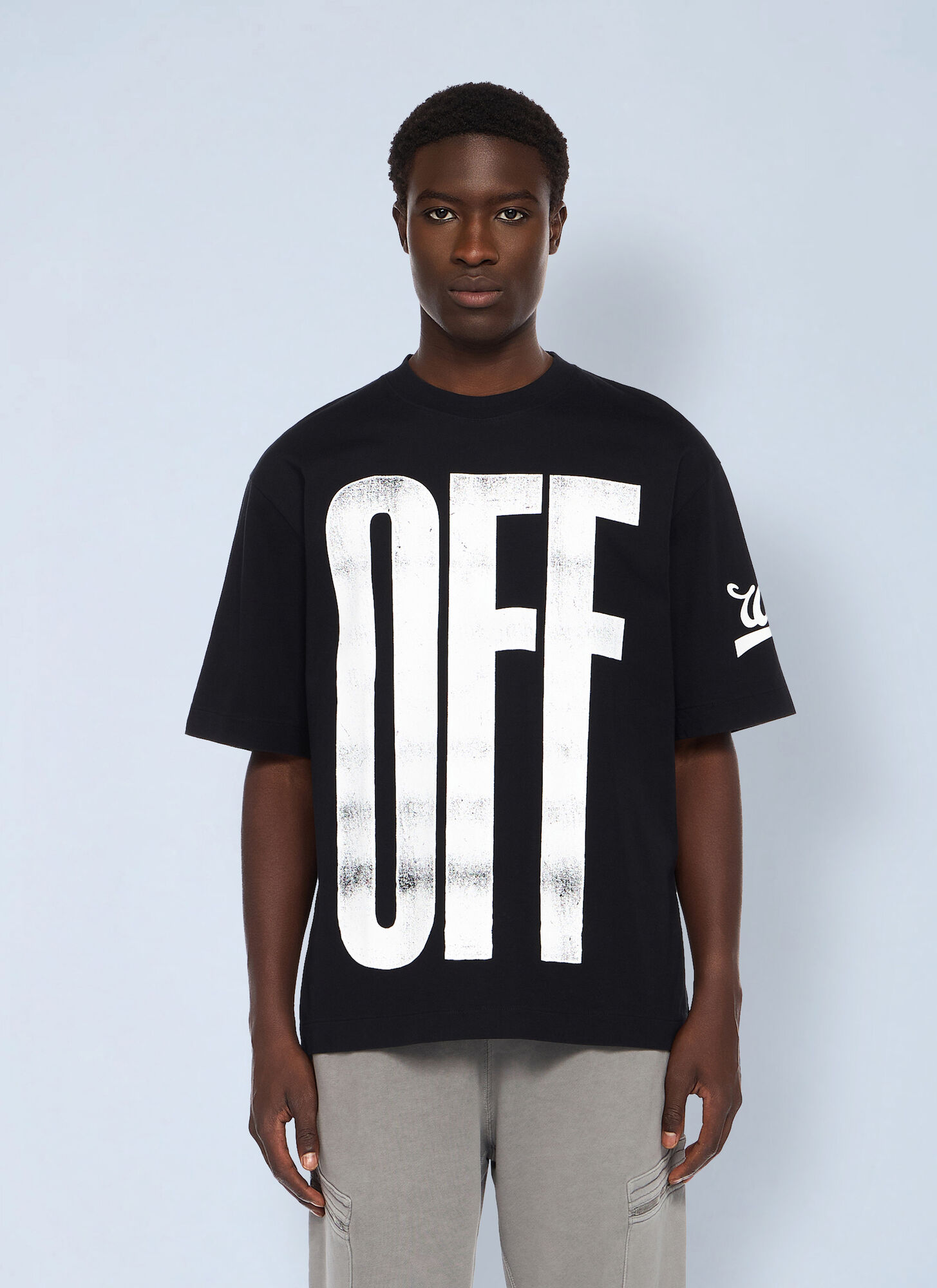 Off-White Men's Black Big Off Diagonal Skate Logo T-Shirt - Man T-Shirts L