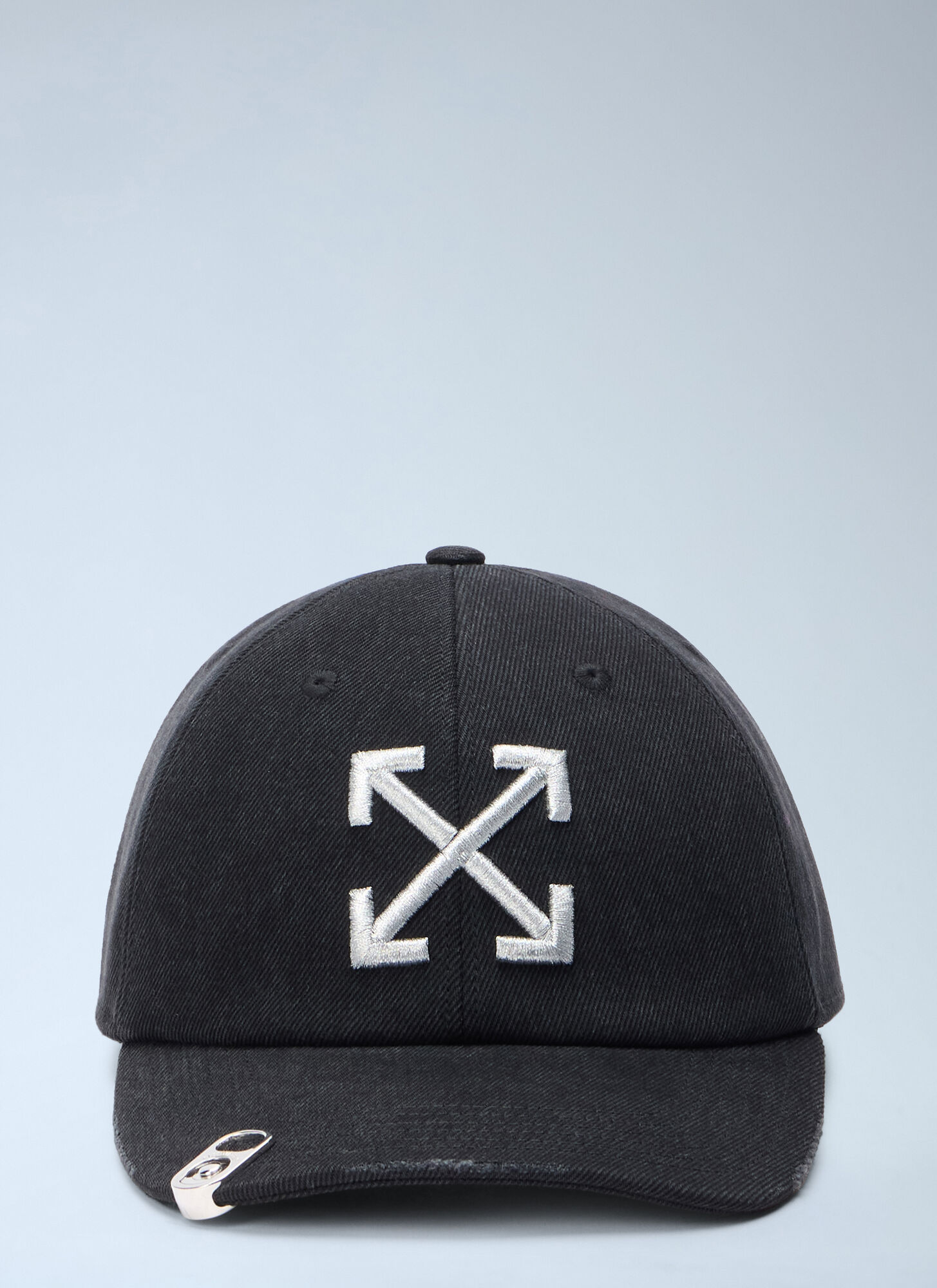 Off-White Off-White Denim Washed Baseball Cap - Man Hats Black One Size　オフホワイト デニム ウォッシュ ベースボール キャップ - 男性帽子 ブラック フリー サイズ