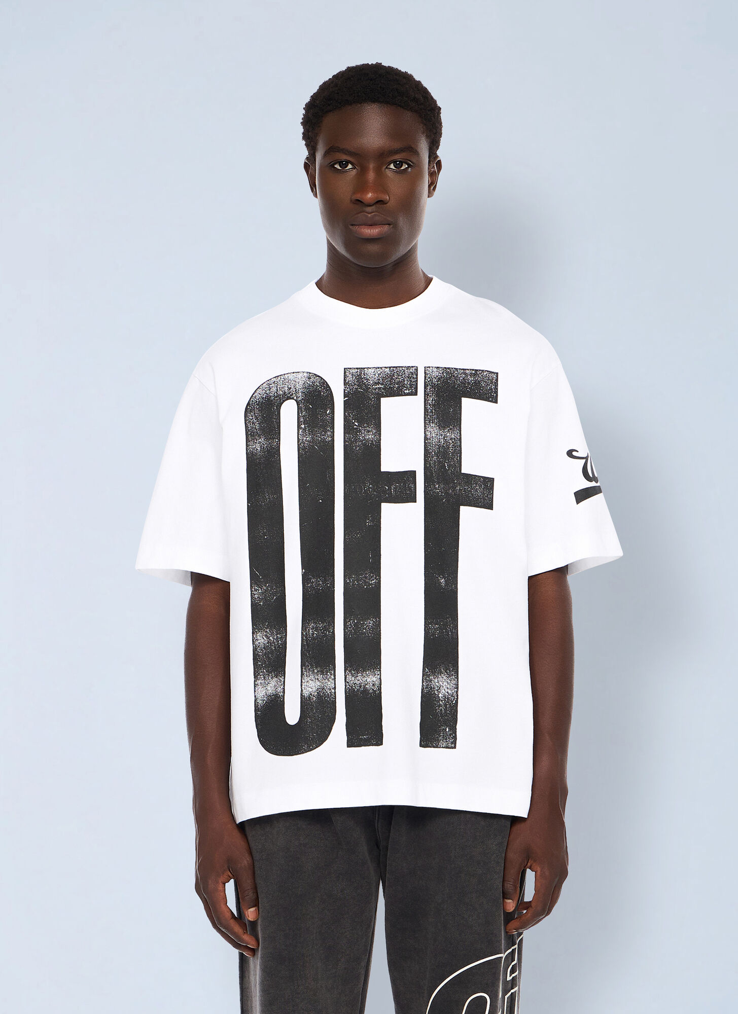 Off-White Men's White Off- Big Off Diagonal Skate Logo T-Shirt - Man T-Shirts L