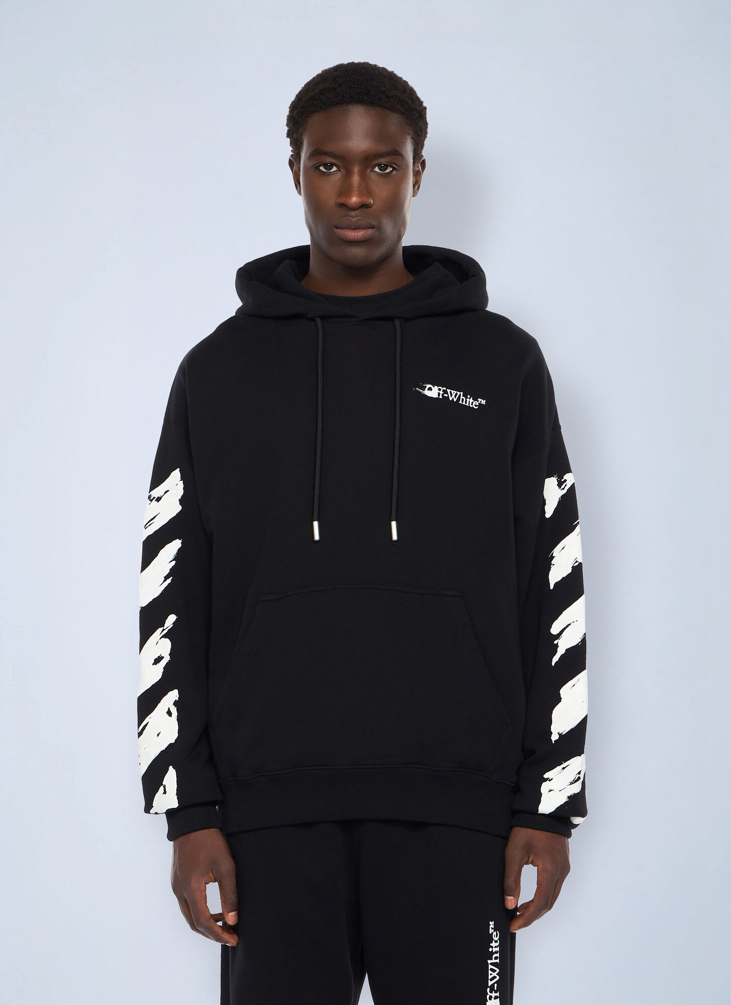 Off-White Men's Black Ink Arrow Skate Hooded Sweatshirt - Man Sweatshirts Xs