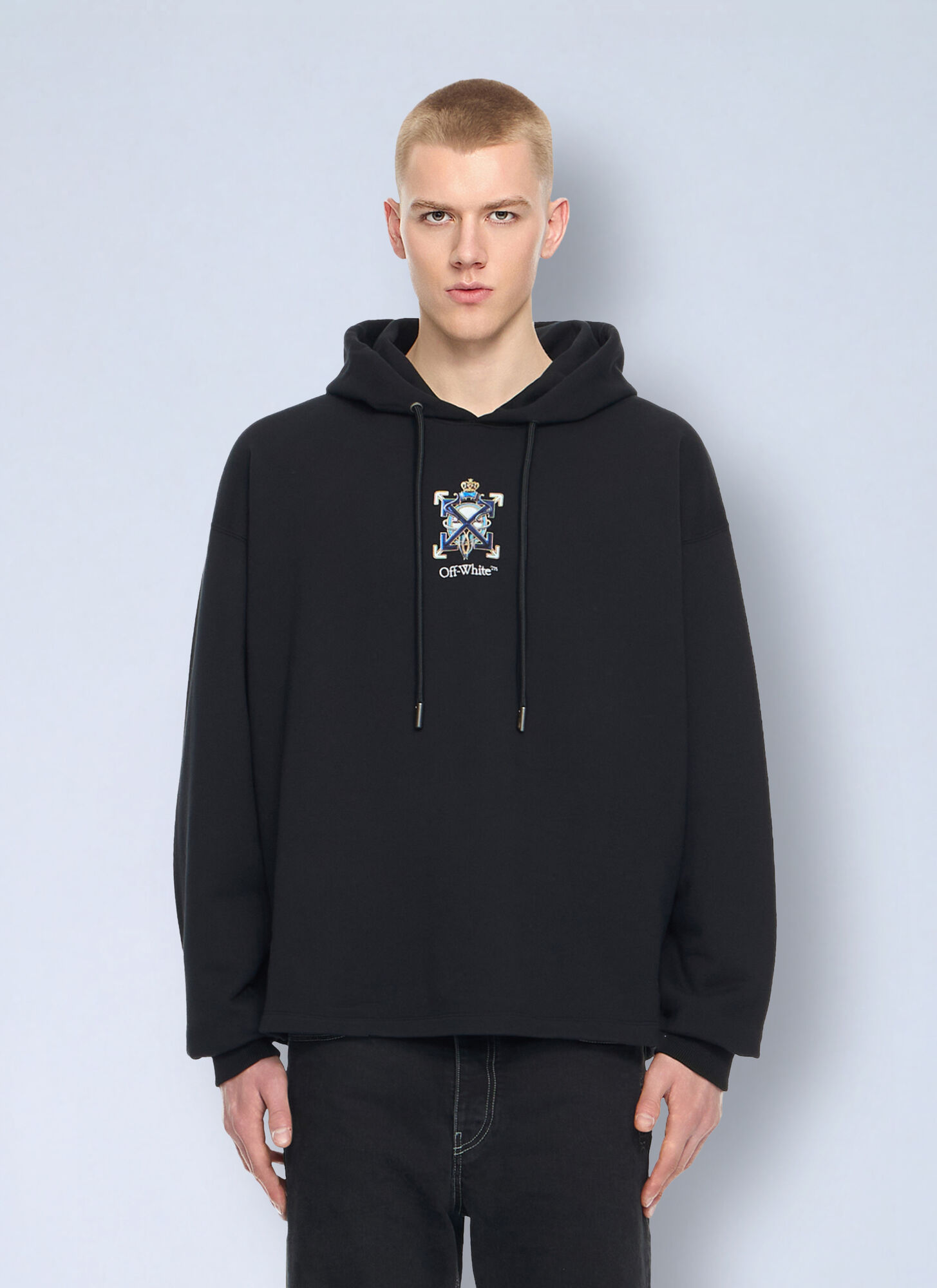 Off-White Uomo Nero Jewel Arrow Loose Hoodie - Man Sweatshirts L