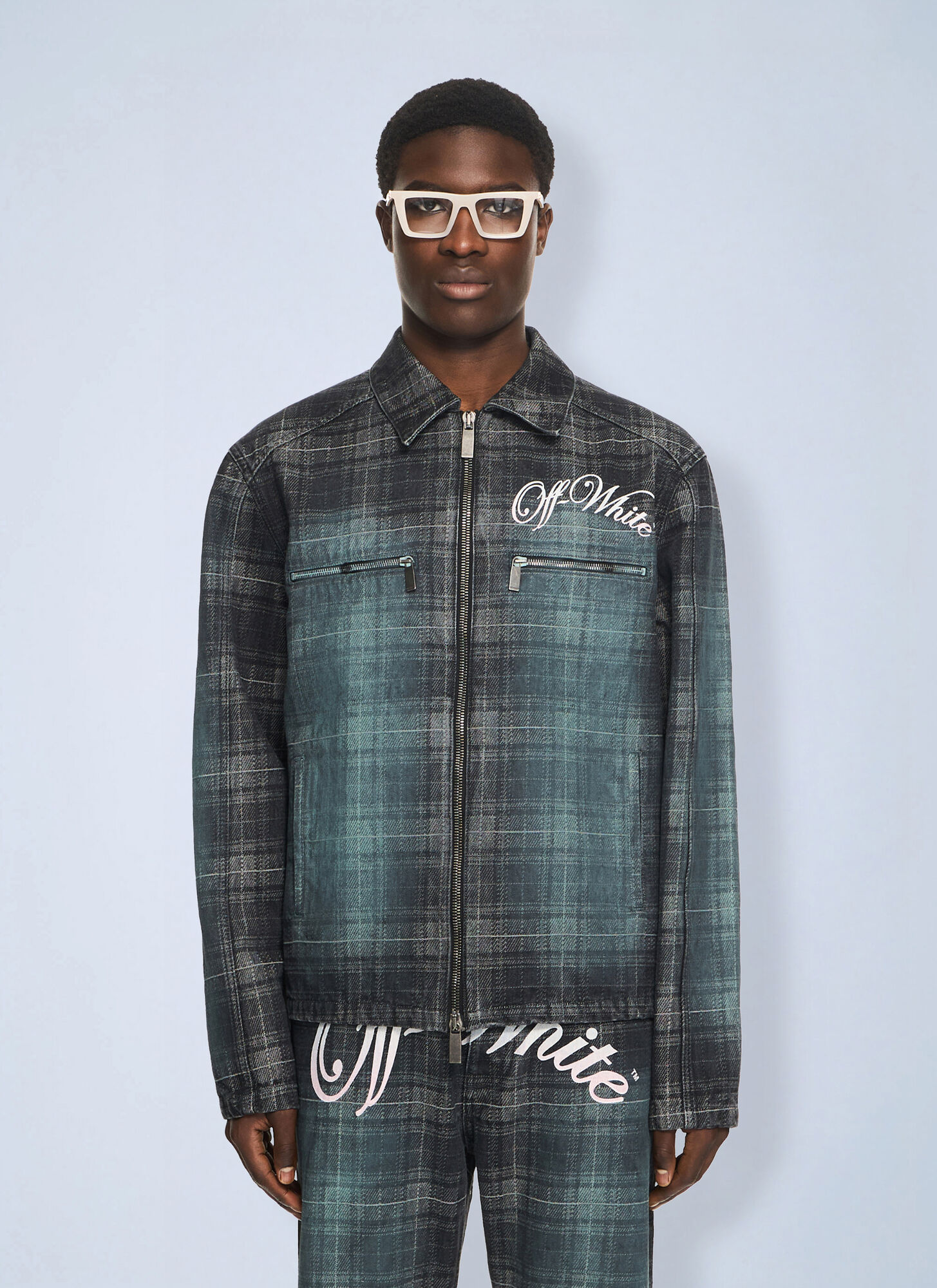 Off-White Check Jacq Den Skate Coach Jkt - Mann Jacken Multicolor L - Immagine 1