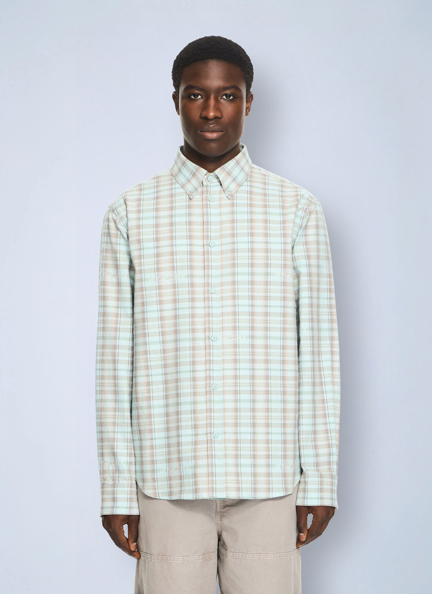 Off White Uomo Mint Camicia Marker Check Flannel - Camicie 46 - Immagine 3
