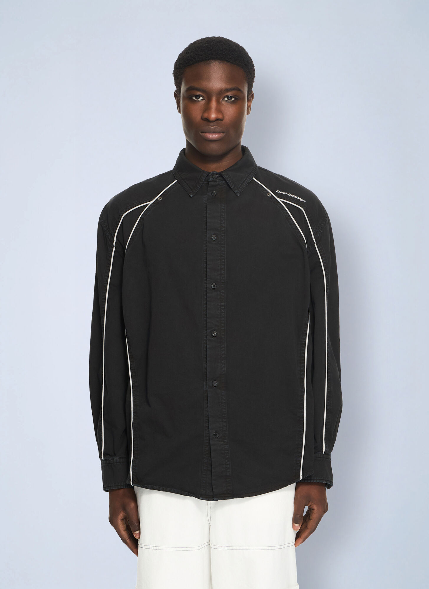 Off-White Uomo Verde Garment-Dyed Sporty Shirt - Man Shirts It - 44