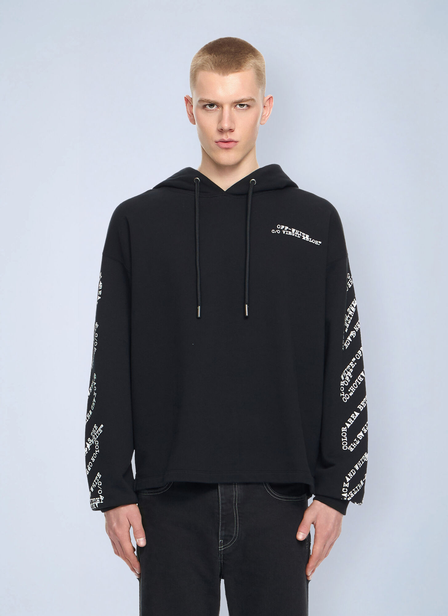Off-White Uomo Nero - Type Arrow Diagonal Loose Hoodie, Size: L