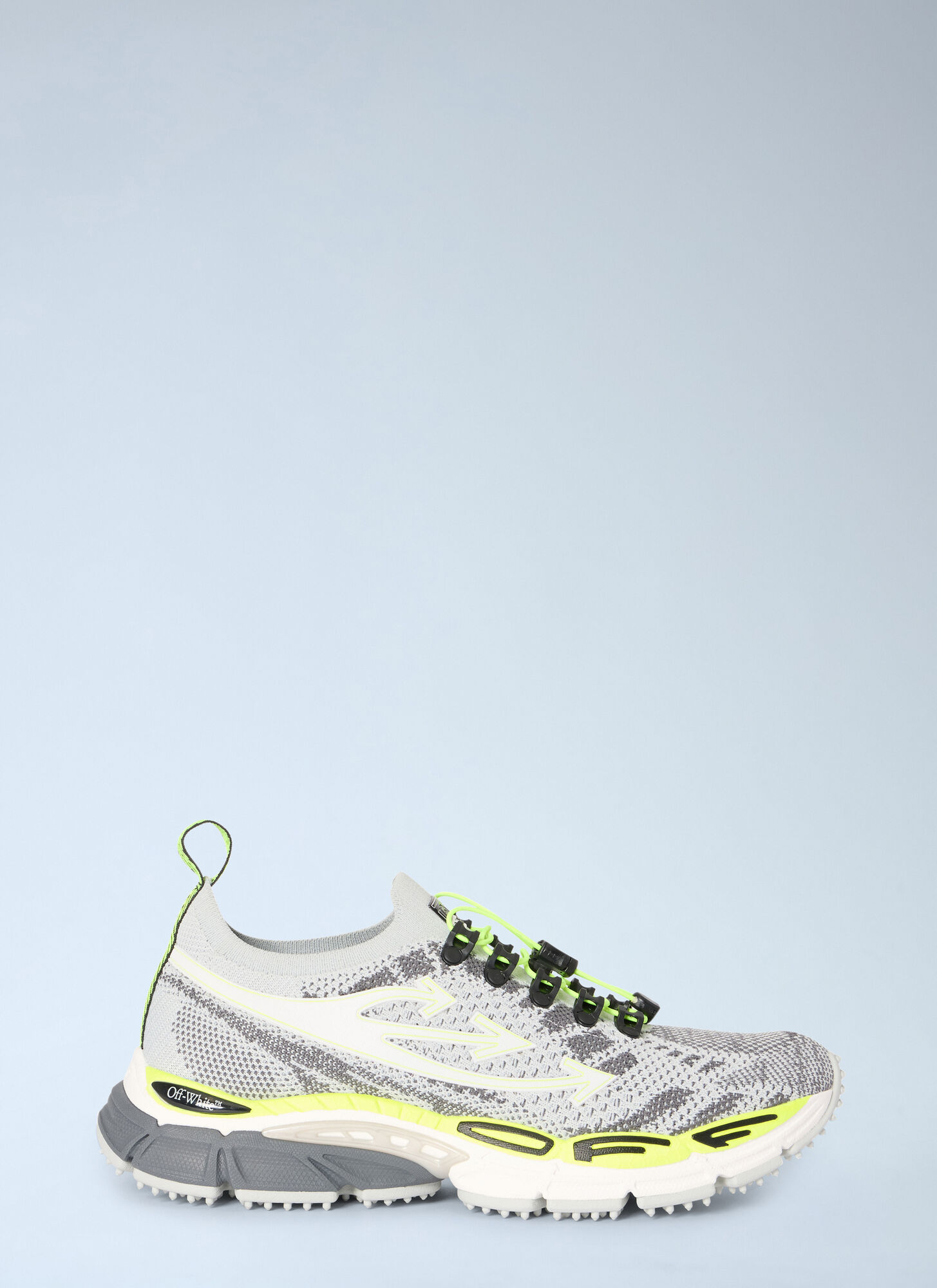 Off White Co Virgil Abloh Unisex Grey Be Right Back Knit Sneaker (Light /Yellow - 41) - Size 41 - Image 3