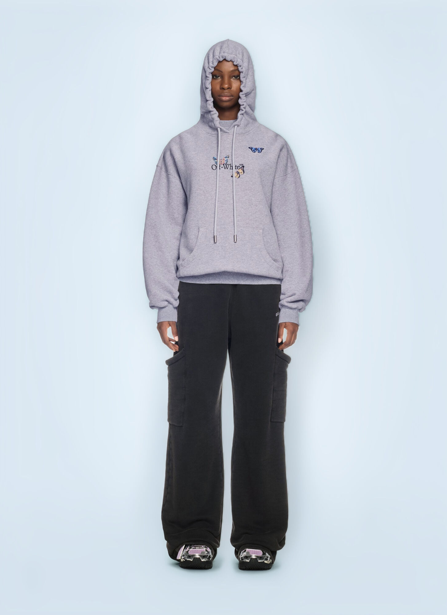 Off-white Off White Women Bookish Butterfly Hooded Sweatshirt