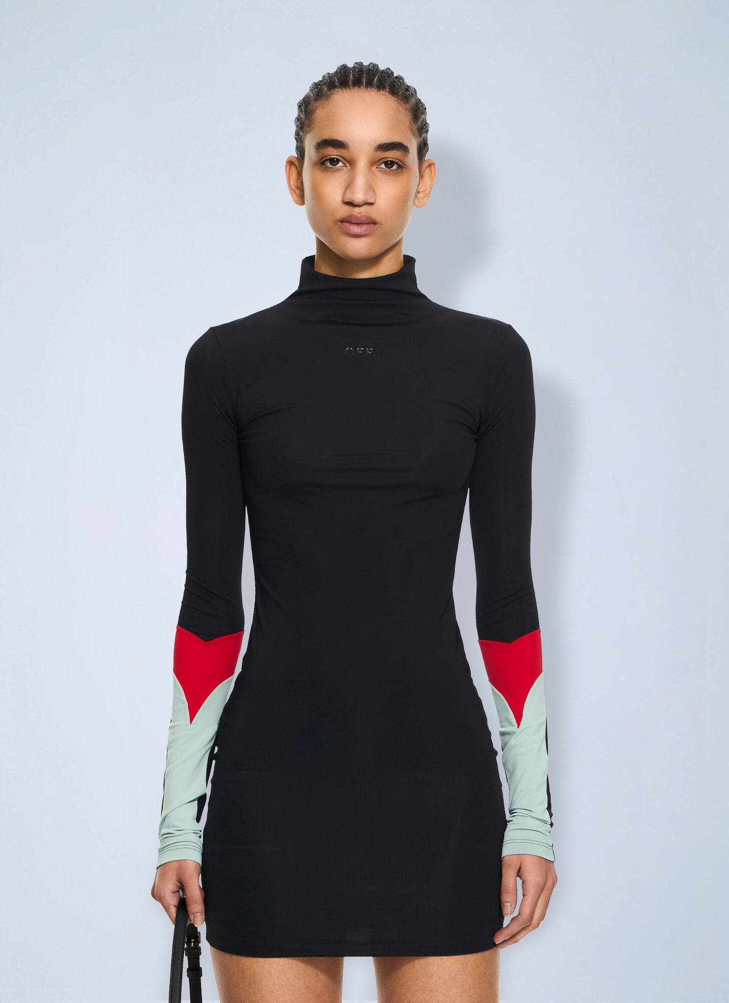 Off-White Donna Nero Lycra Collar Insert Mini Dress - Woman Dresses It - 40
