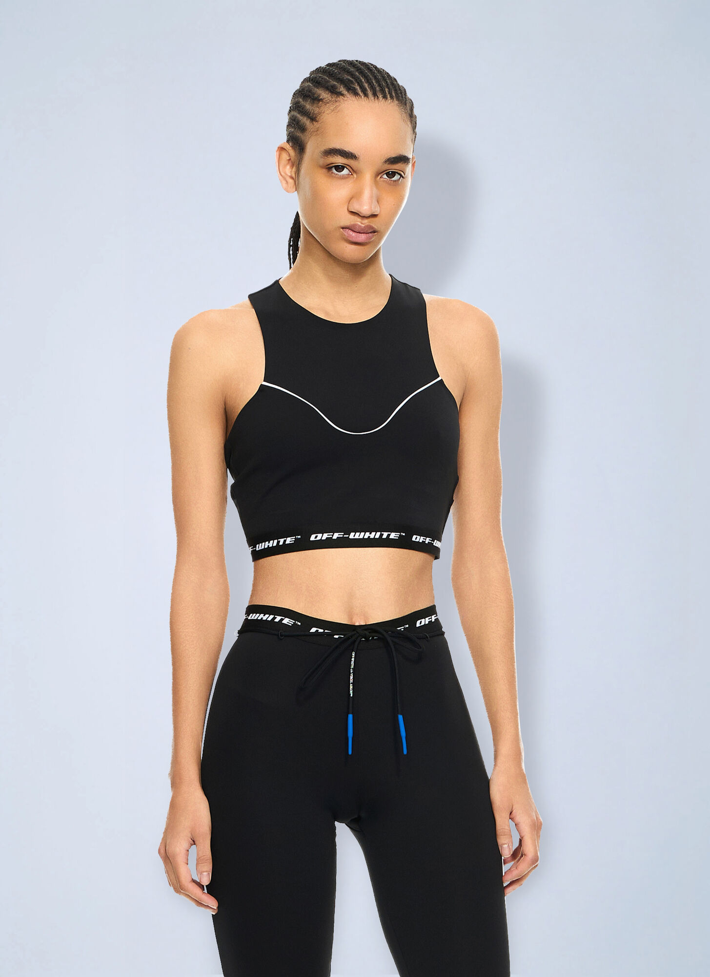 Off-White Logoband Crop Top - Woman Tops Black Xs