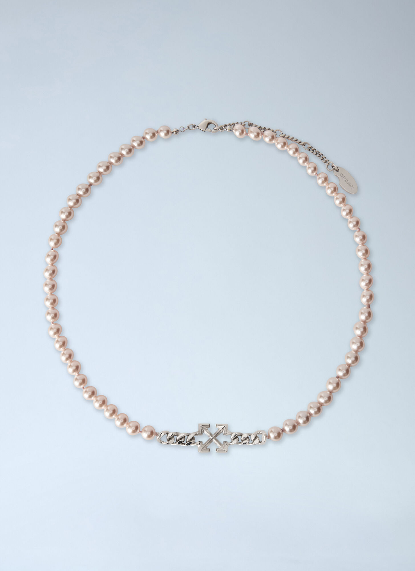 Off-White Donna Grigio Arrow Pearl Full Necklace - Woman T-Shirts One Size