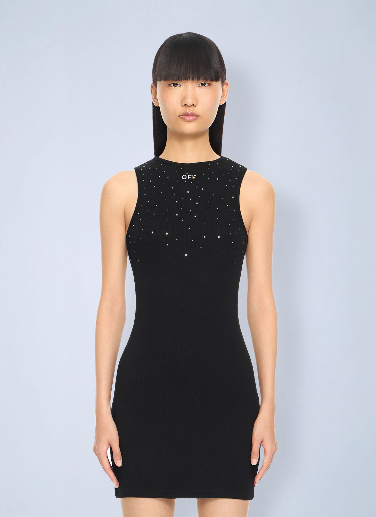 Off-White Ow X Swarovski Ribbed Rowing Dress - Woman Dresses Black It - 42