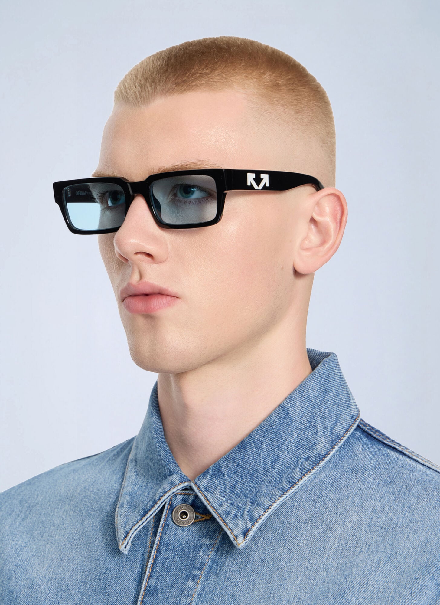 Off-White Huntington Blue Lens Sunglasses - Sunglasses Black One Size