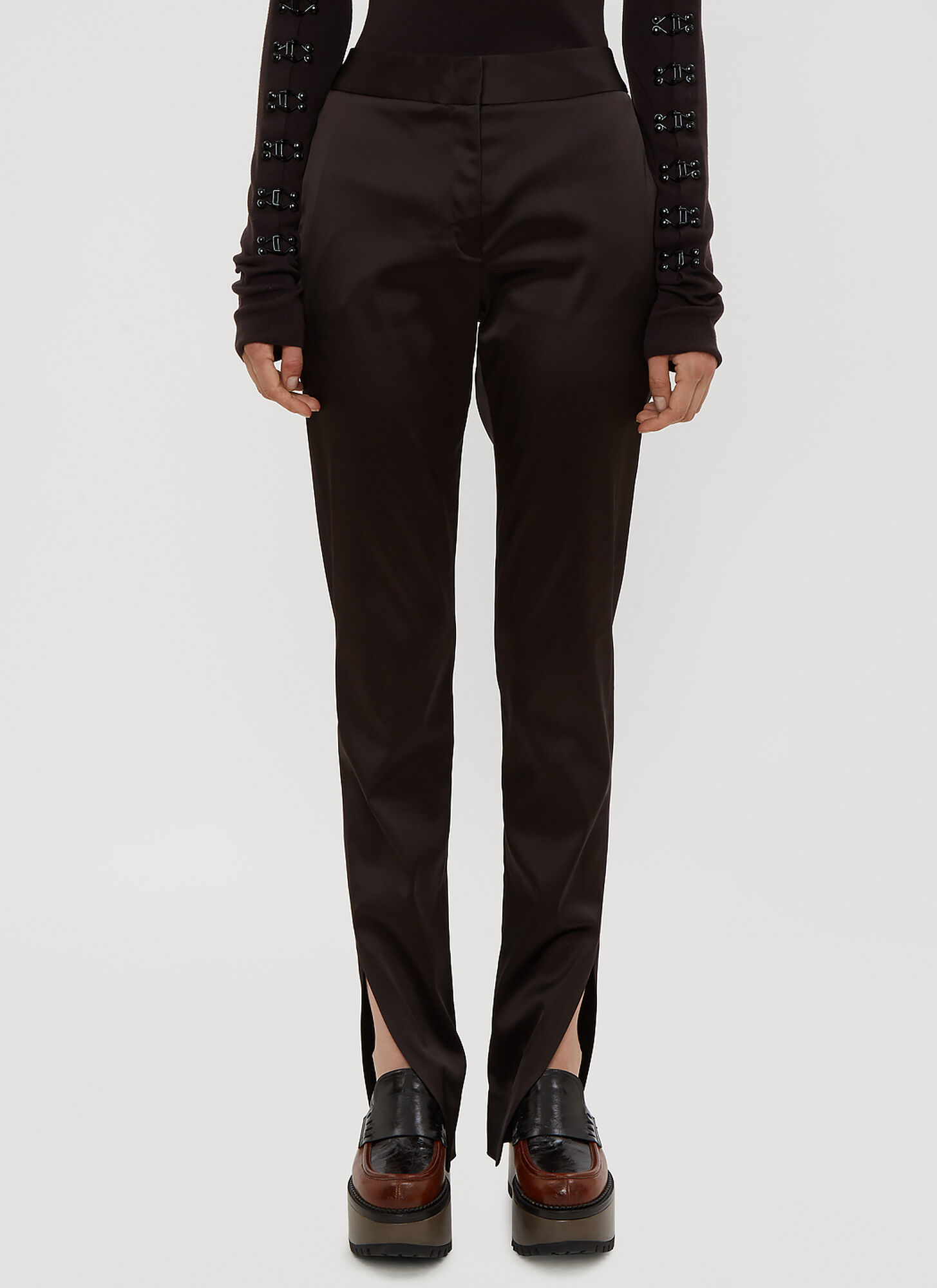 Oliver Theyskens Women's Brown Tailored Split Hem Pants - Woman Pants Fr - 36