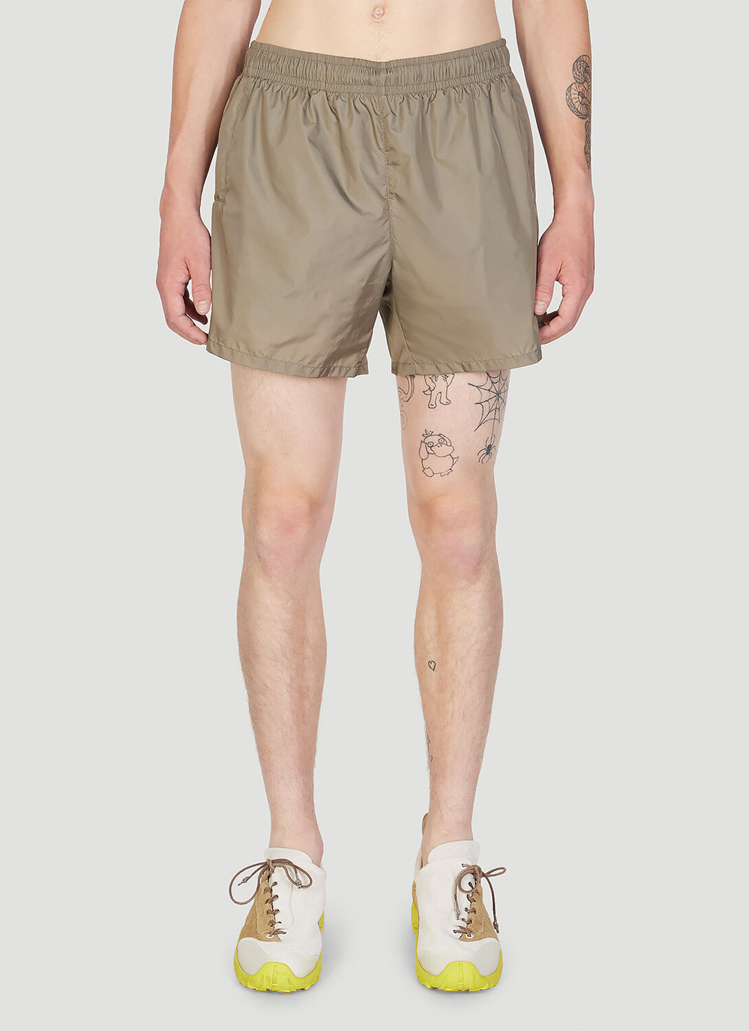 Our Legacy Elasticated-waist Track Shorts In Beige
