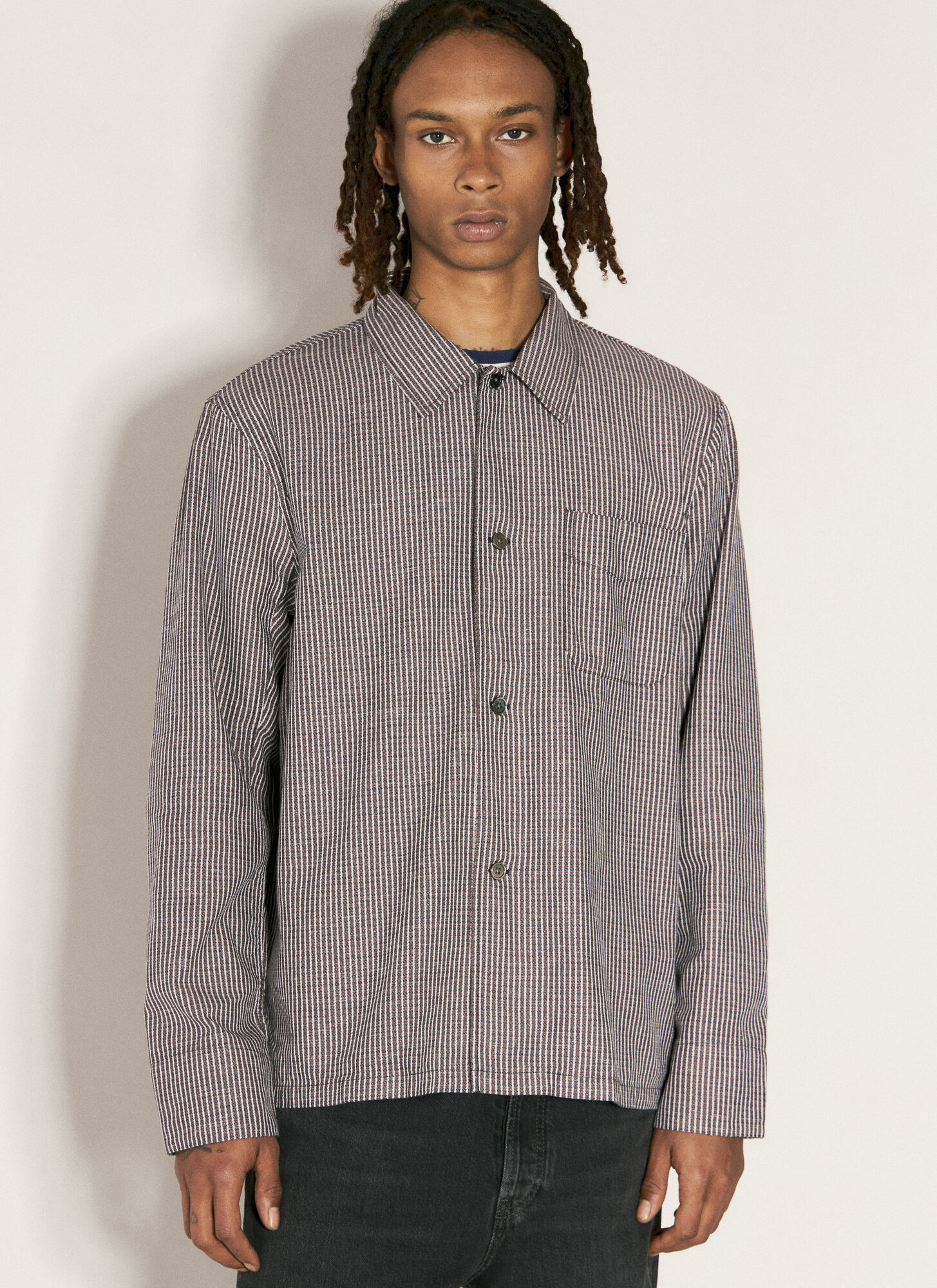 Shop Our Legacy Box Linen Shirt In Blue