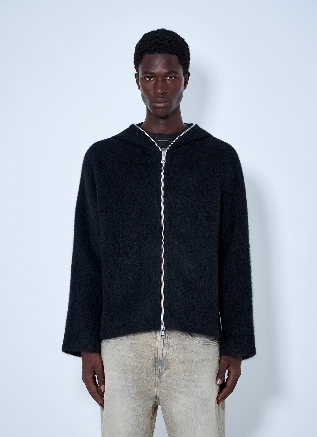 Our Legacy Hairy Zip-up Hooded Cardigan - Man Knitwear Black Eu - 48