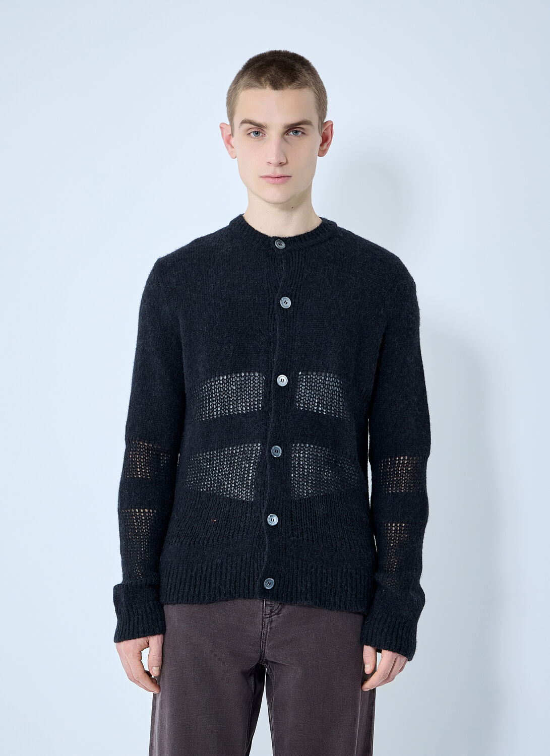 Our Legacy Men Opa Knit Cardigan In Blue