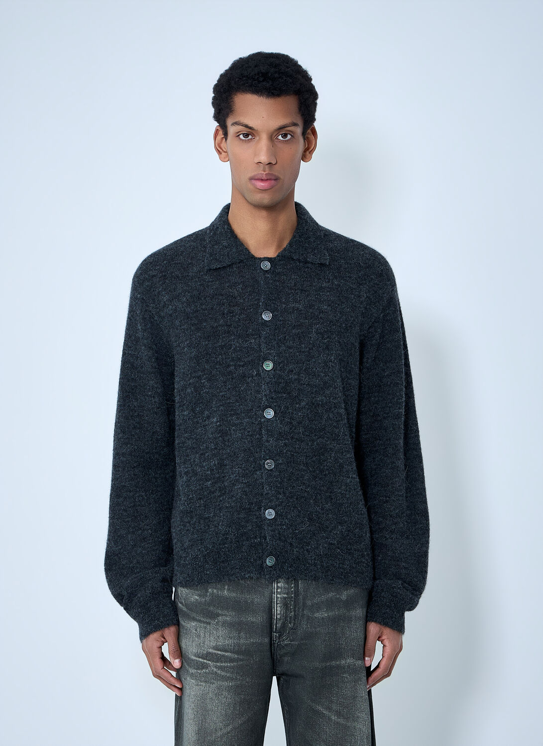 Our Legacy Button-down Cardigan In Wool Blend - Man Knitwear Black Eu - 52