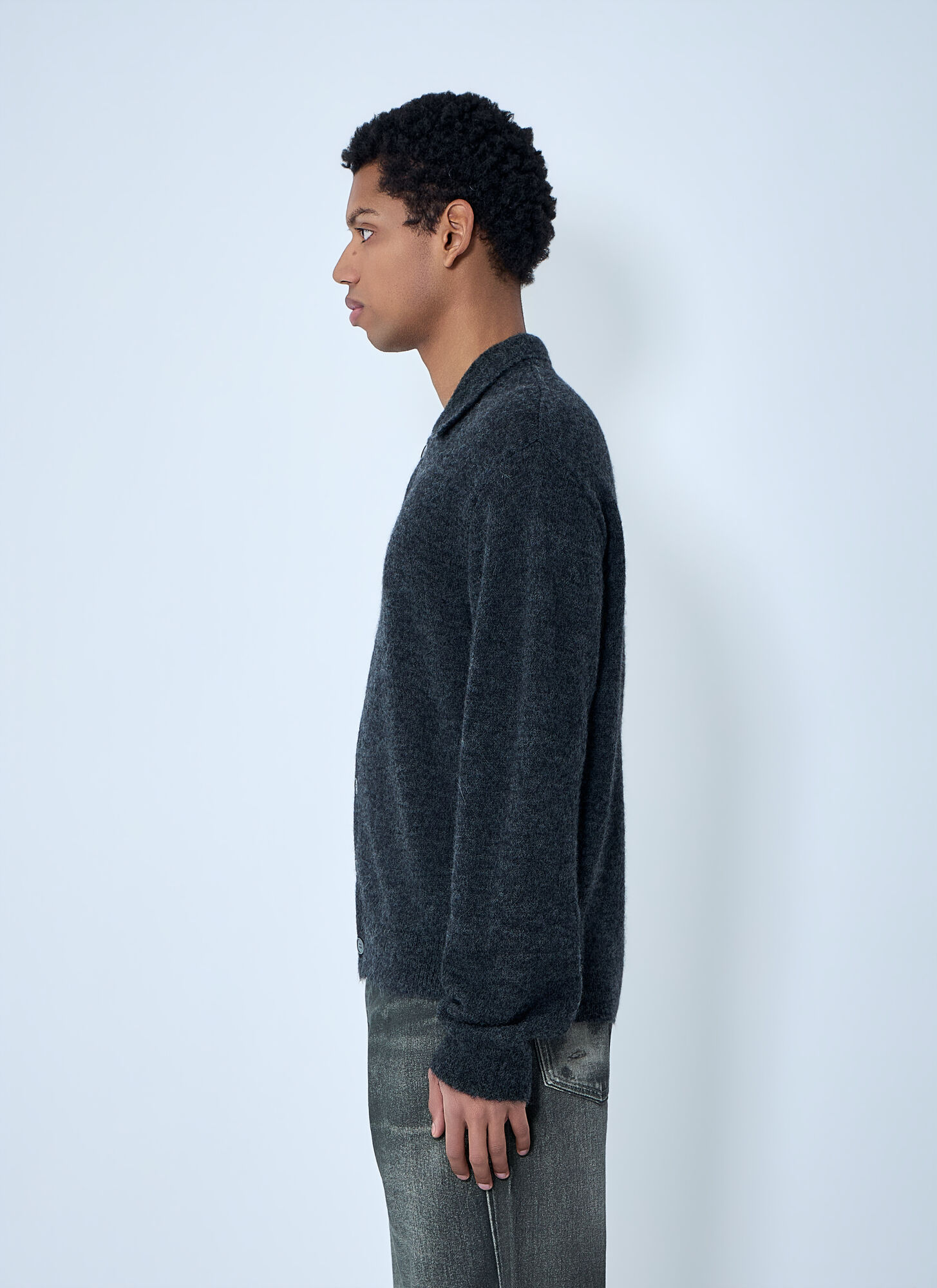  Our Legacy Our Legacy Button-down Cardigan In Wool Blend - Mann Strick Black Eu - 50 