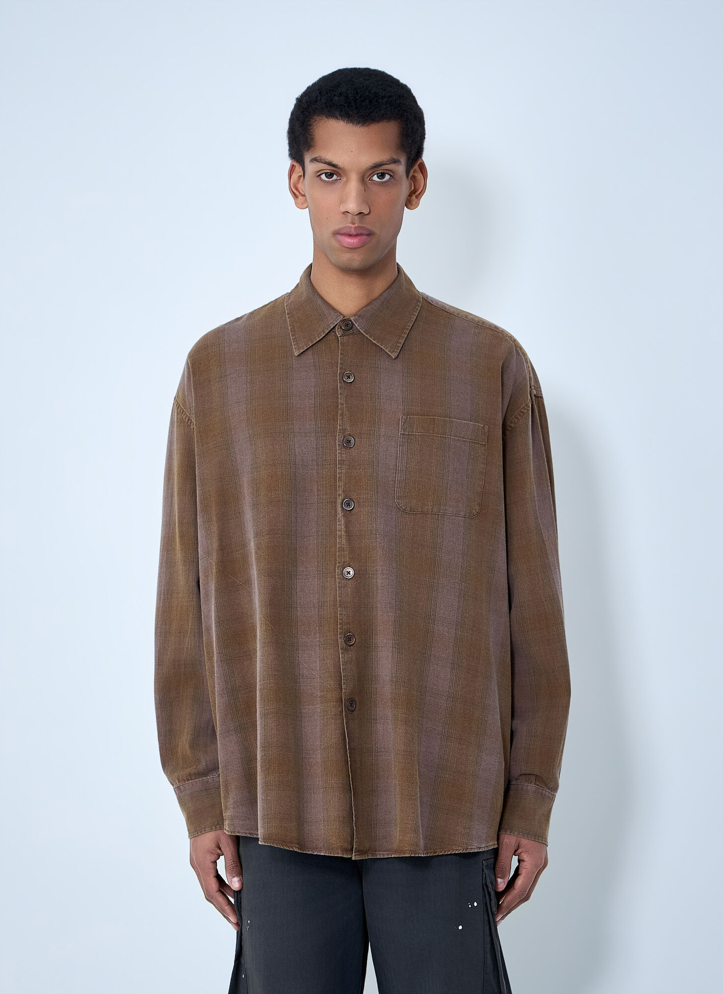 Our Legacy Men's Brown Borrowed Shirt - Man Shirts Eu - 50