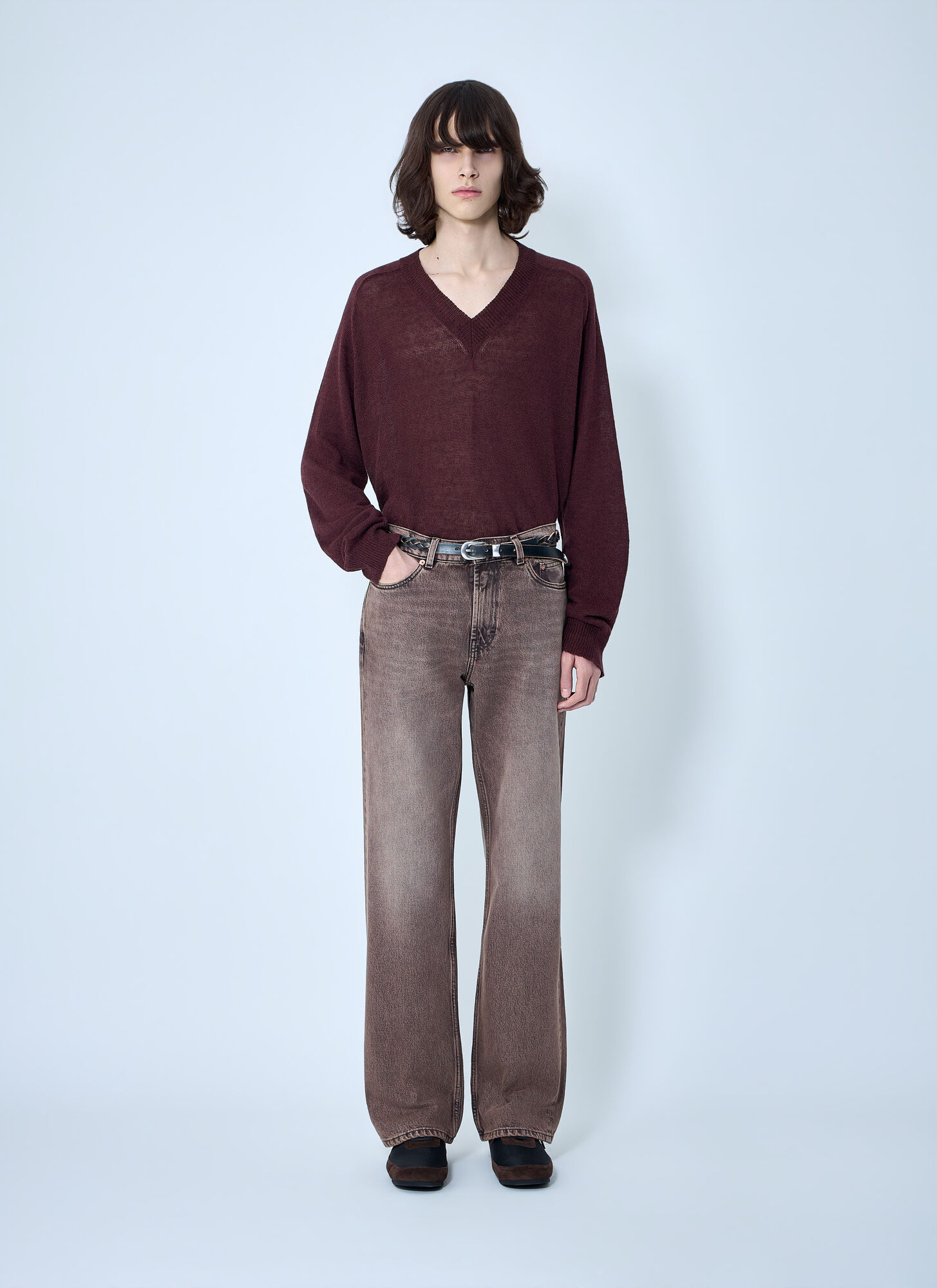  Our Legacy Our Legacy Rue V-neck  Jumper - Mann Strick Burgundy Eu - 48 