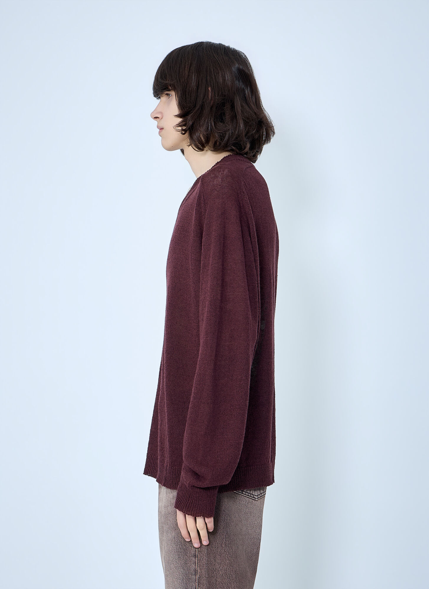  Our Legacy Our Legacy Rue V-neck  Jumper - Mann Strick Burgundy Eu - 48 