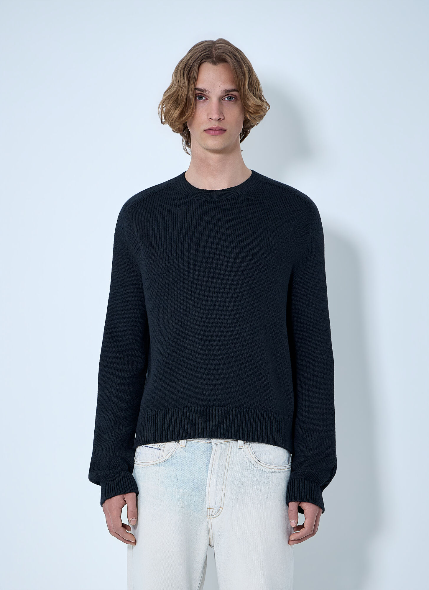 Our Legacy Men's Black Crewneck Wool Sweater - Man Knitwear Eu - 54