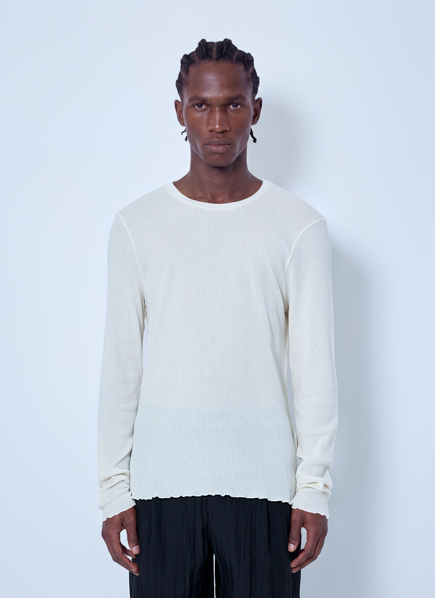 Our Legacy , Long Sleeve T-Shirts, Male, White, S, Elongated Longsleeve Top - Image 3